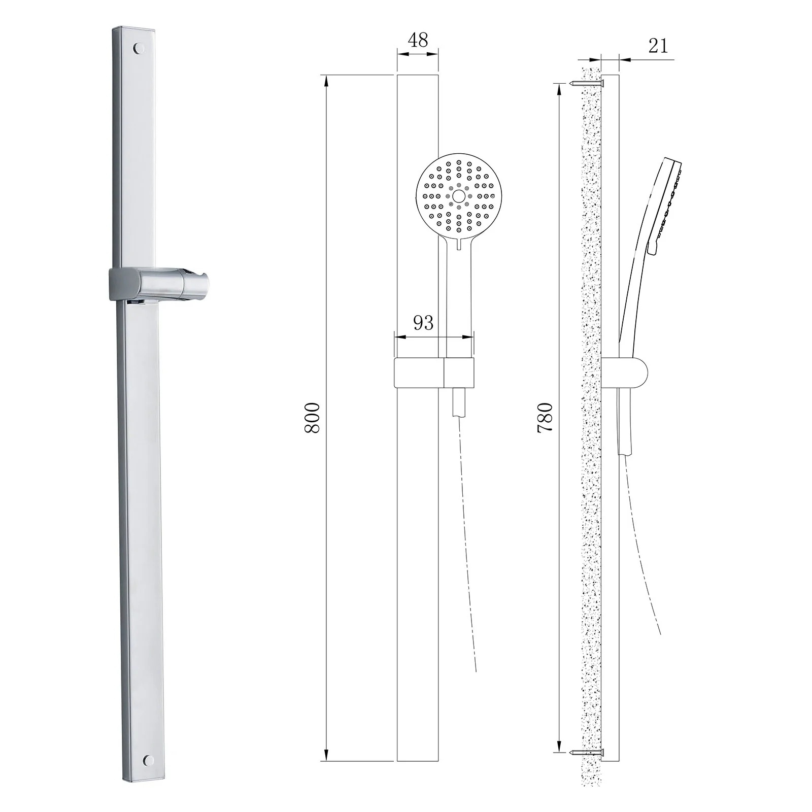 Bateria natryskowa ścienna 4021 - Image 2