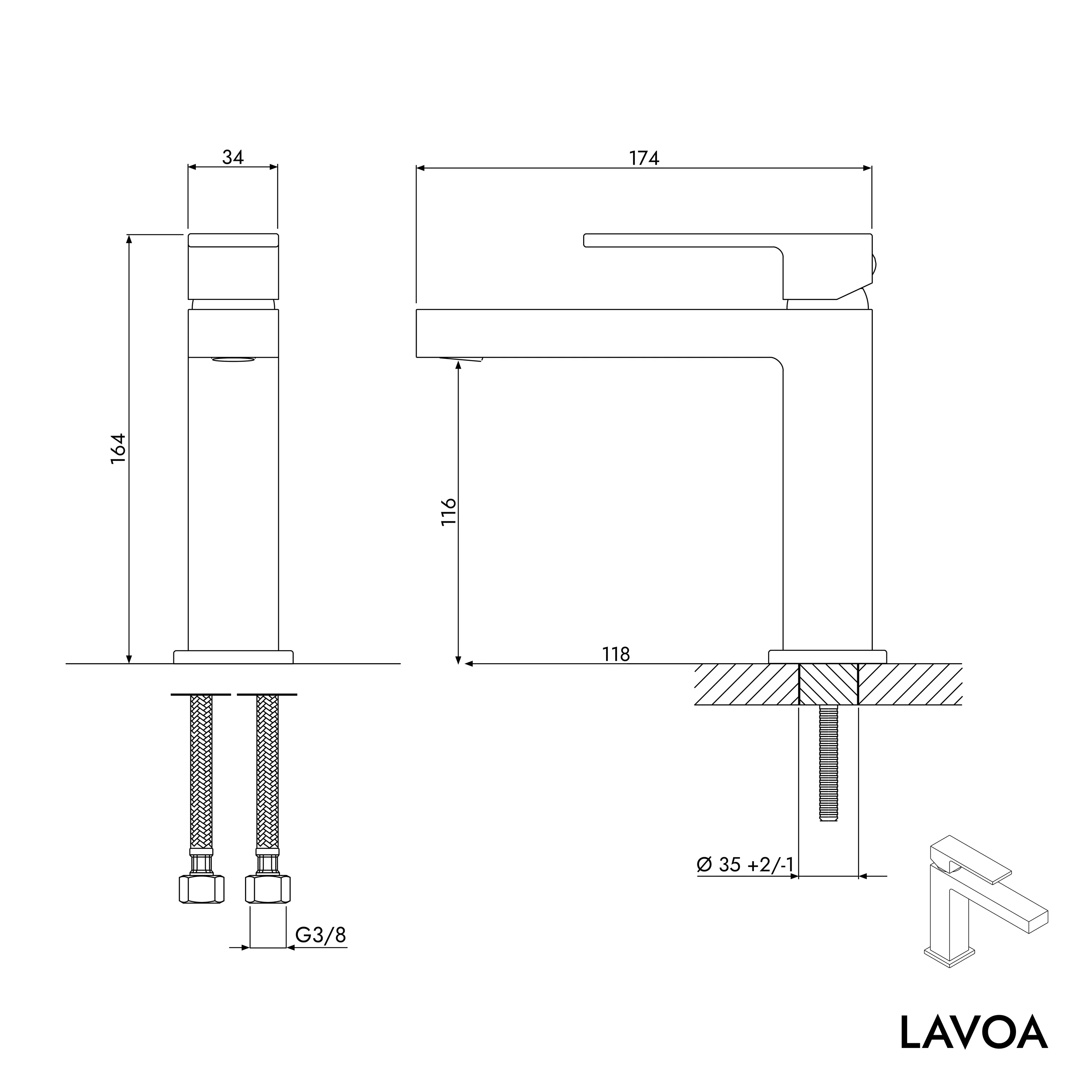 Bateria umywalkowa LAVOA M - Image 10