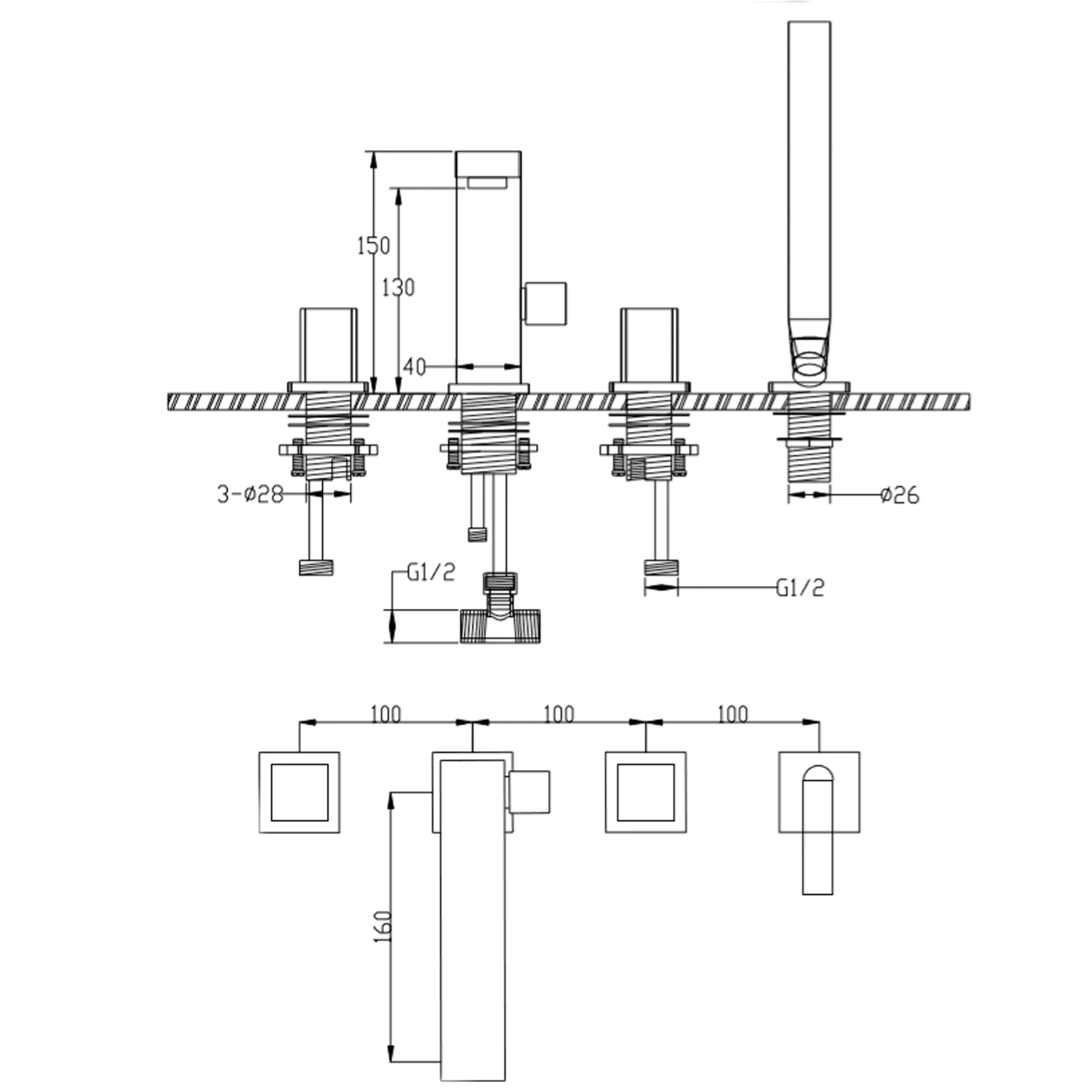 Bateria wannowa 6081B czarna - Image 7