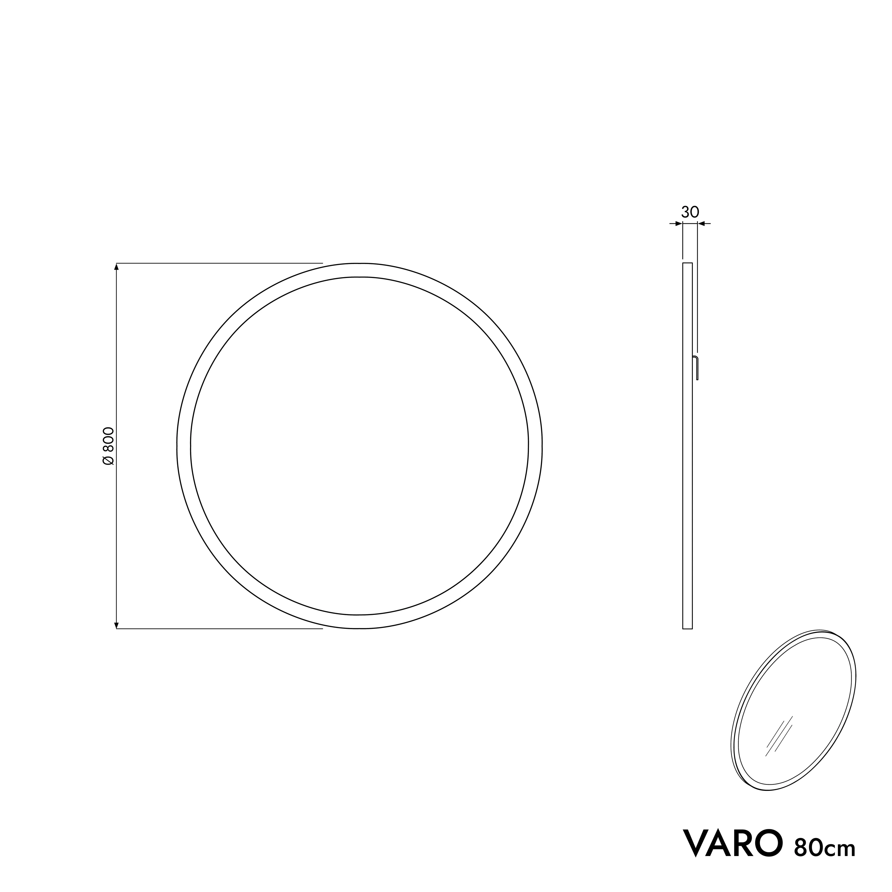 Lustro łazienkowe VARO FRAME okrągłe - Image 16