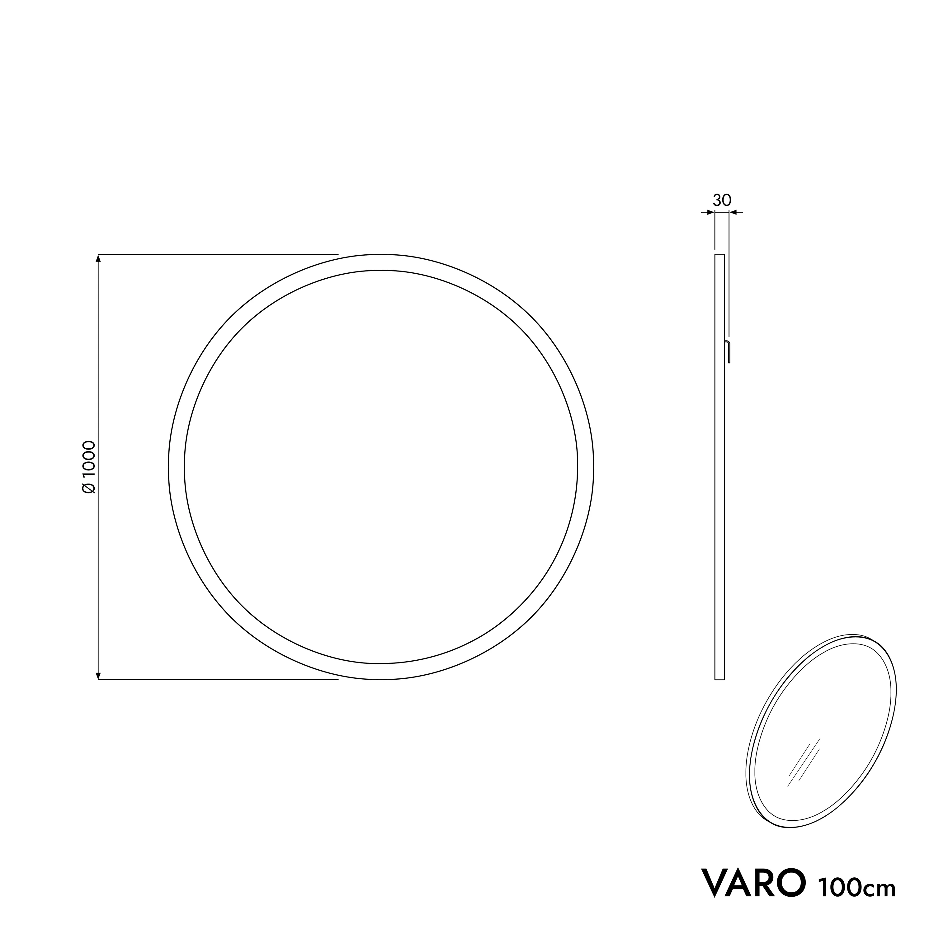 Lustro łazienkowe VARO FRAME okrągłe - Image 17