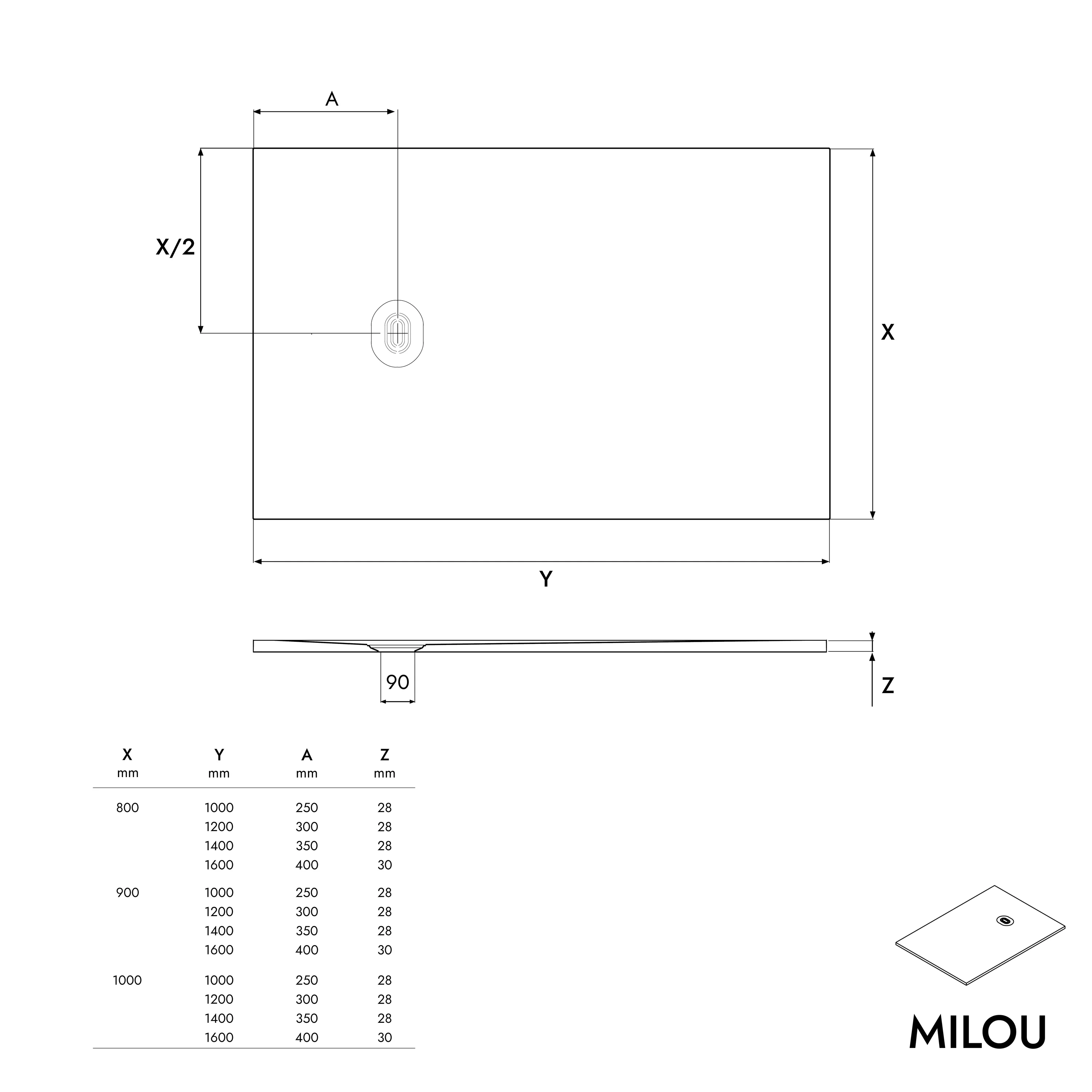 Niski brodzik prysznicowy MILOU  - Image 13
