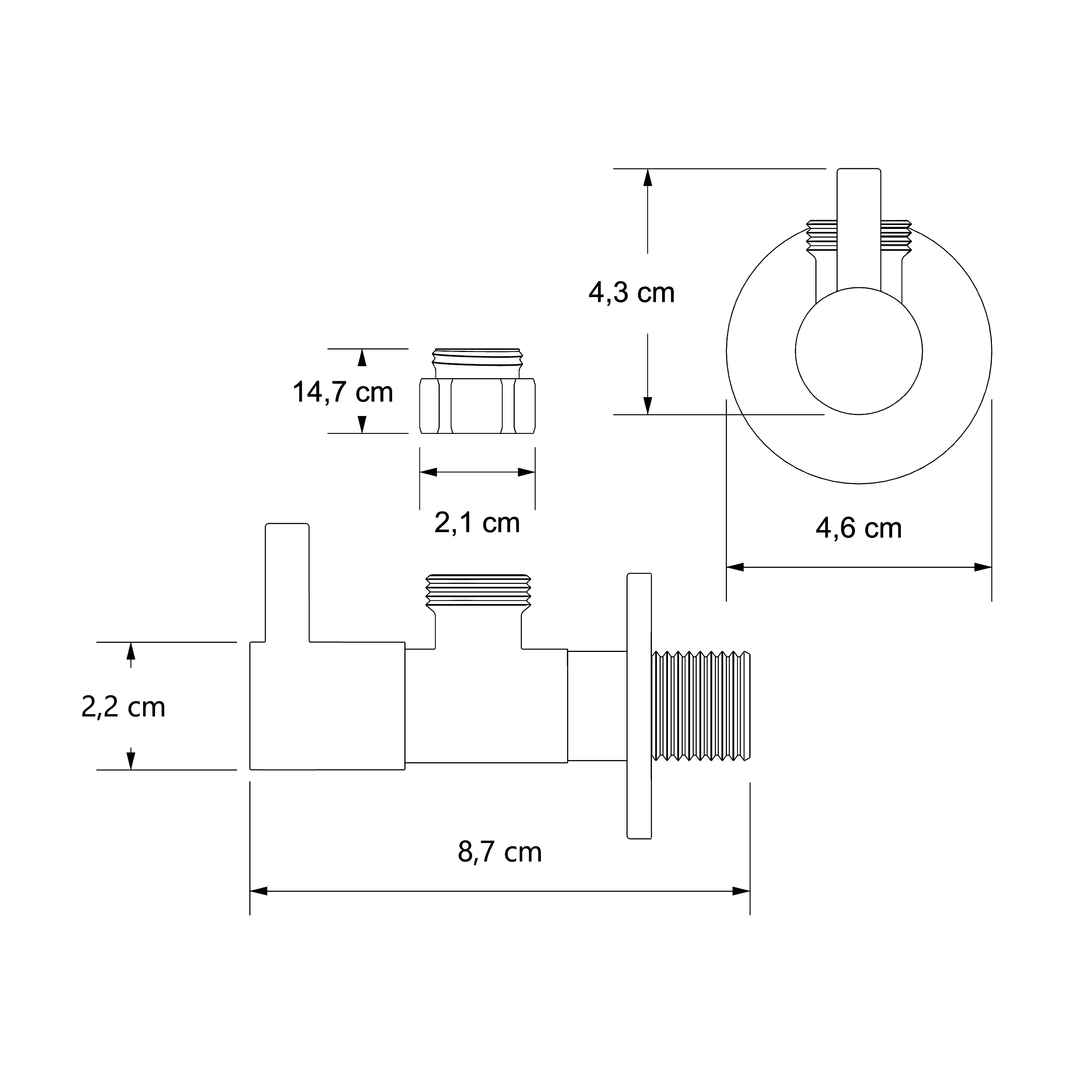 Designowy zawór kątowy 2-pak - czarny mat - Image 3