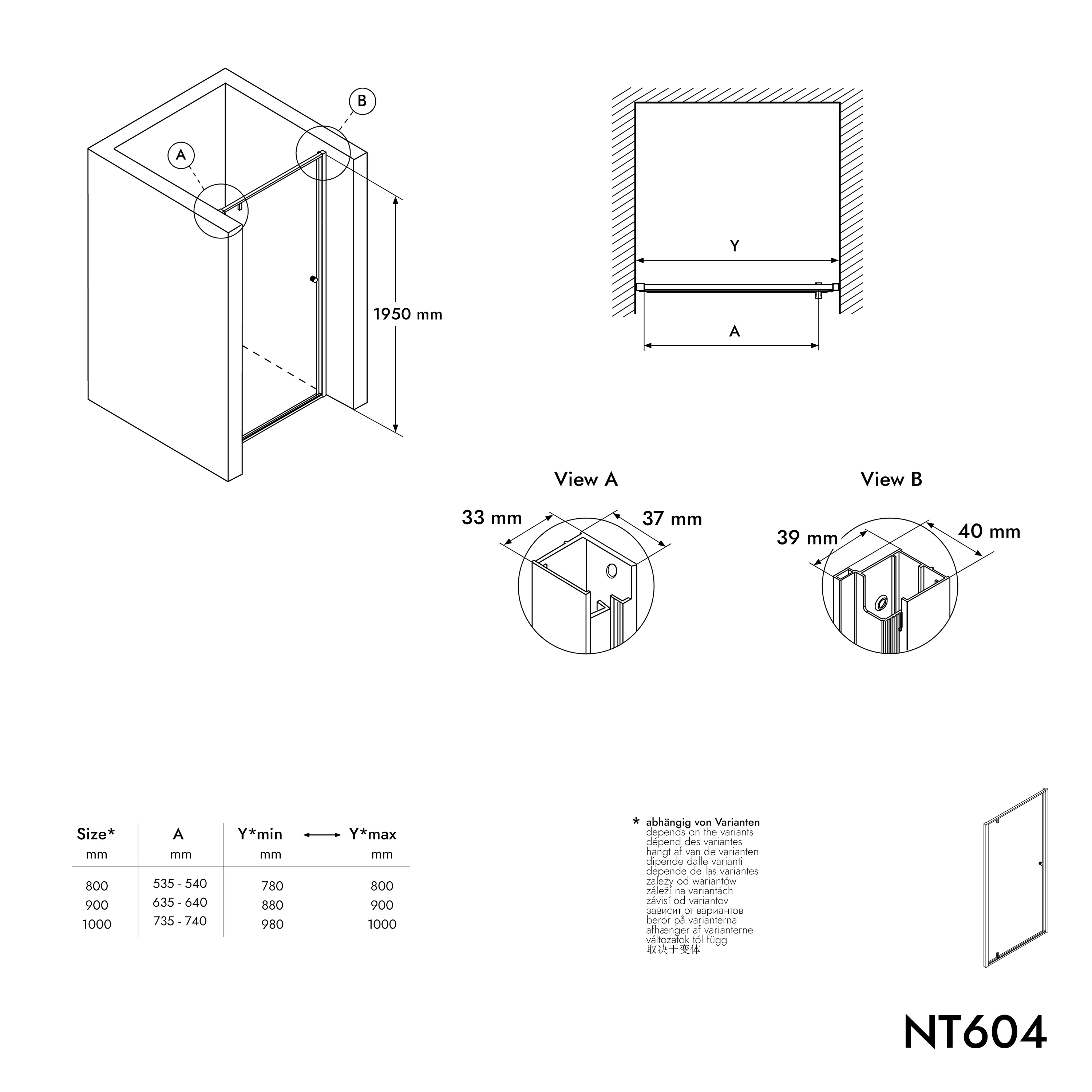 Drzwi prysznicowe skrzydłowe NT604 FLEX - Image 9