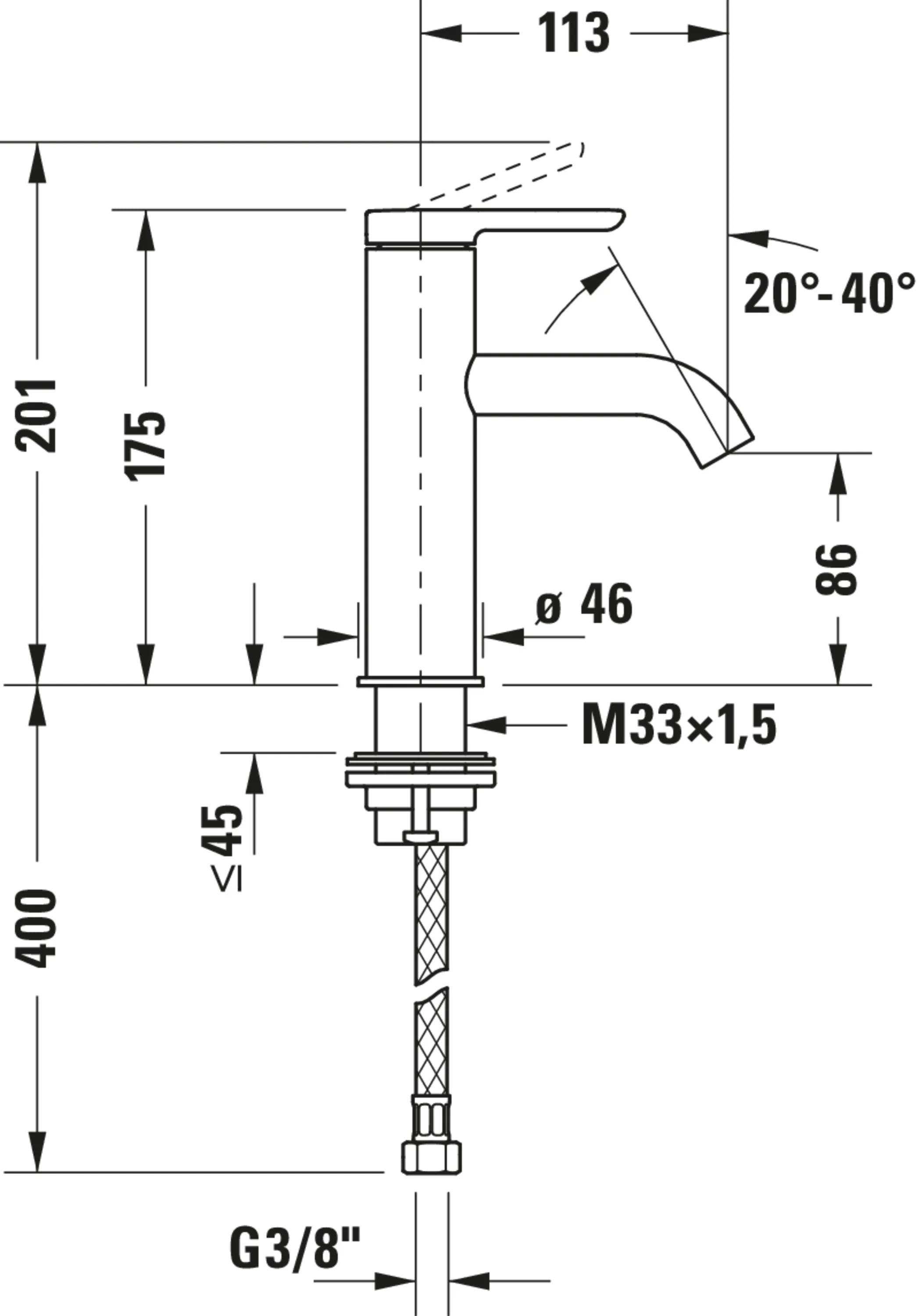 Duravit C.1 bateria umywalkowa jednouchwytowa M - Image 4