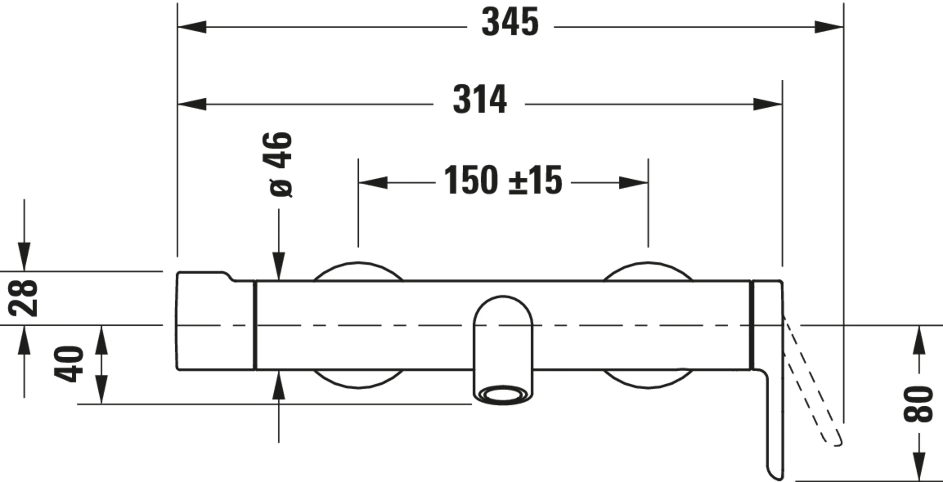 Duravit C.1 jednouchwytowa bateria wannowa natynkowa - Image 4