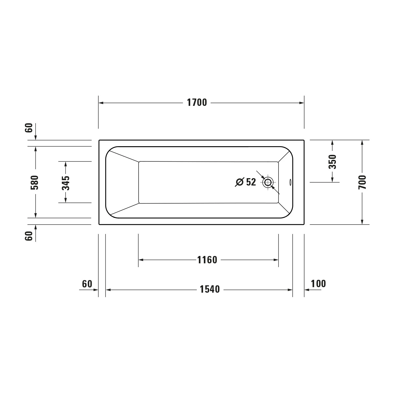 Duravit DuraPecos prostokątna wanna z oparciem - Image 7