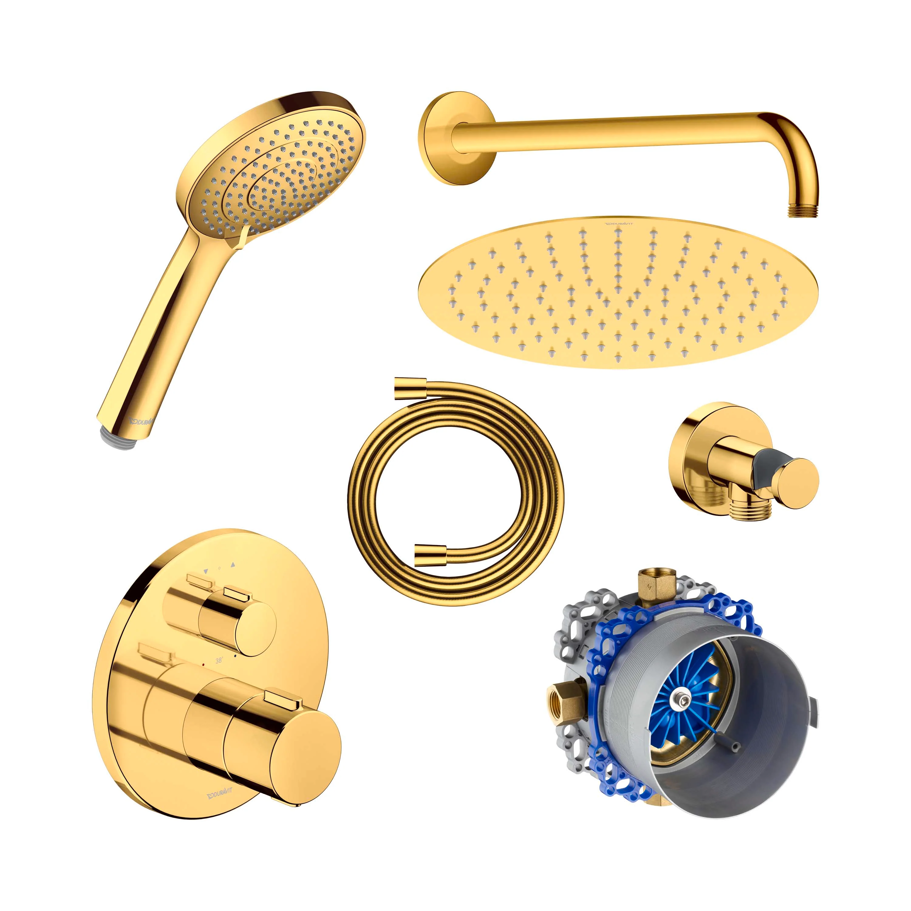 Podtynkowy system prysznicowy Duravit z termostatem i deszczownicą - Image 28