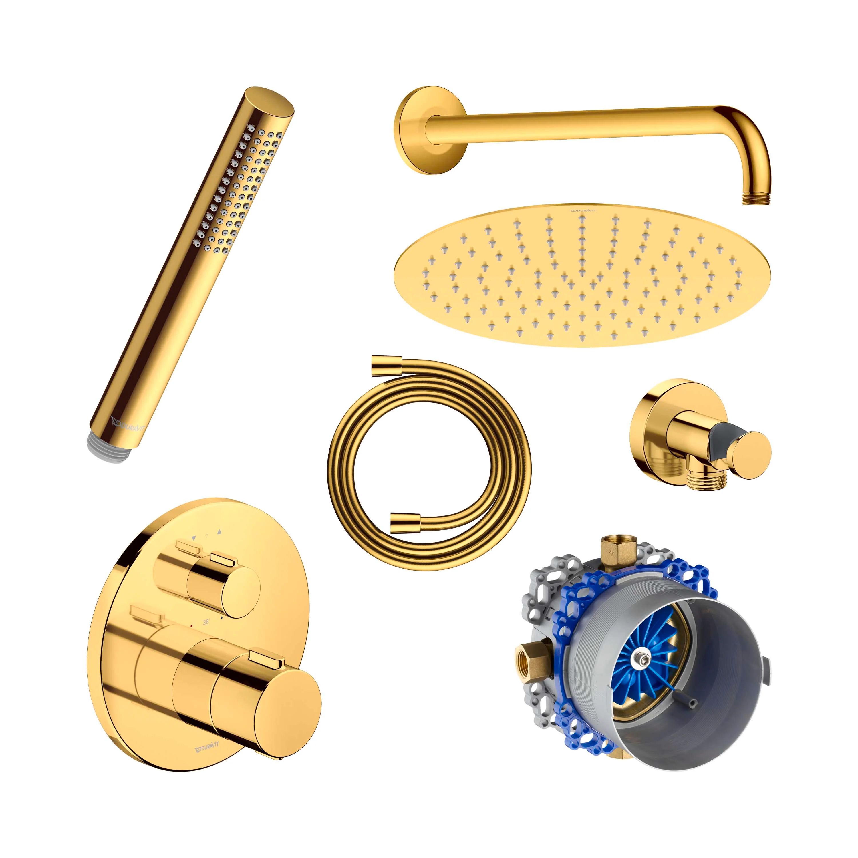 Podtynkowy system prysznicowy Duravit z termostatem i deszczownicą - Image 29