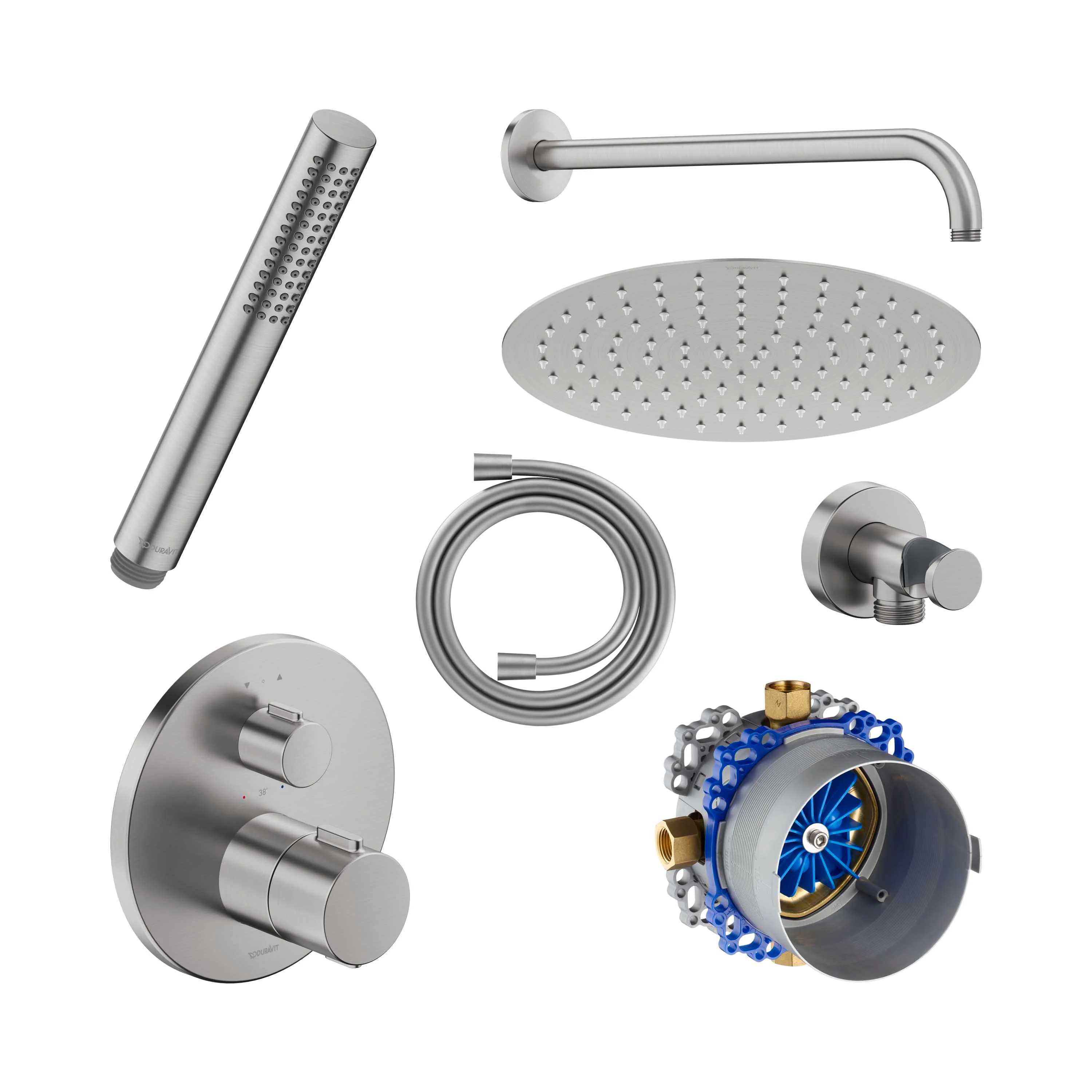 Podtynkowy system prysznicowy Duravit z termostatem i deszczownicą - Image 38