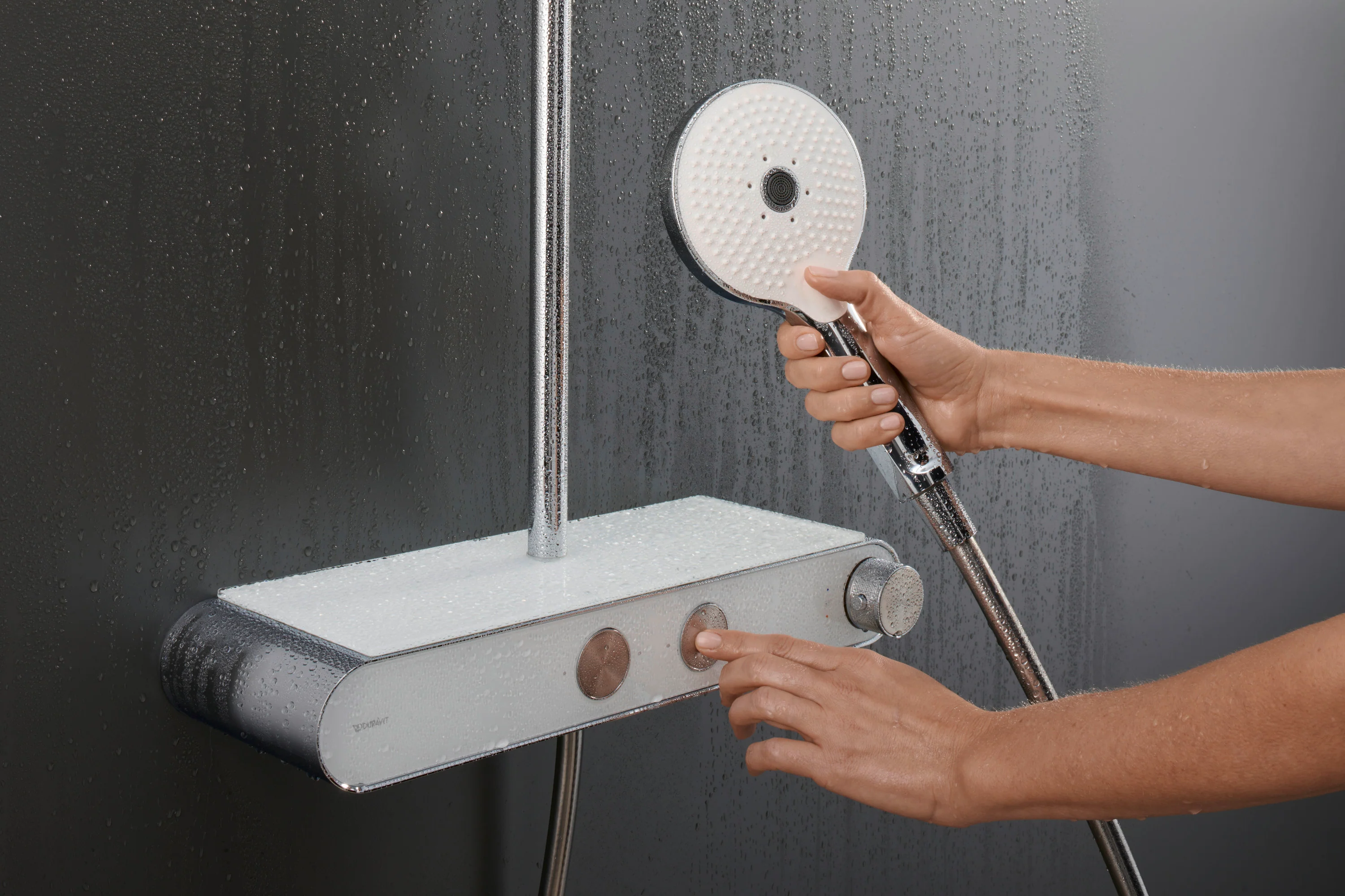 Duravit system prysznicowy z termostatem i półką szklaną - Image 10
