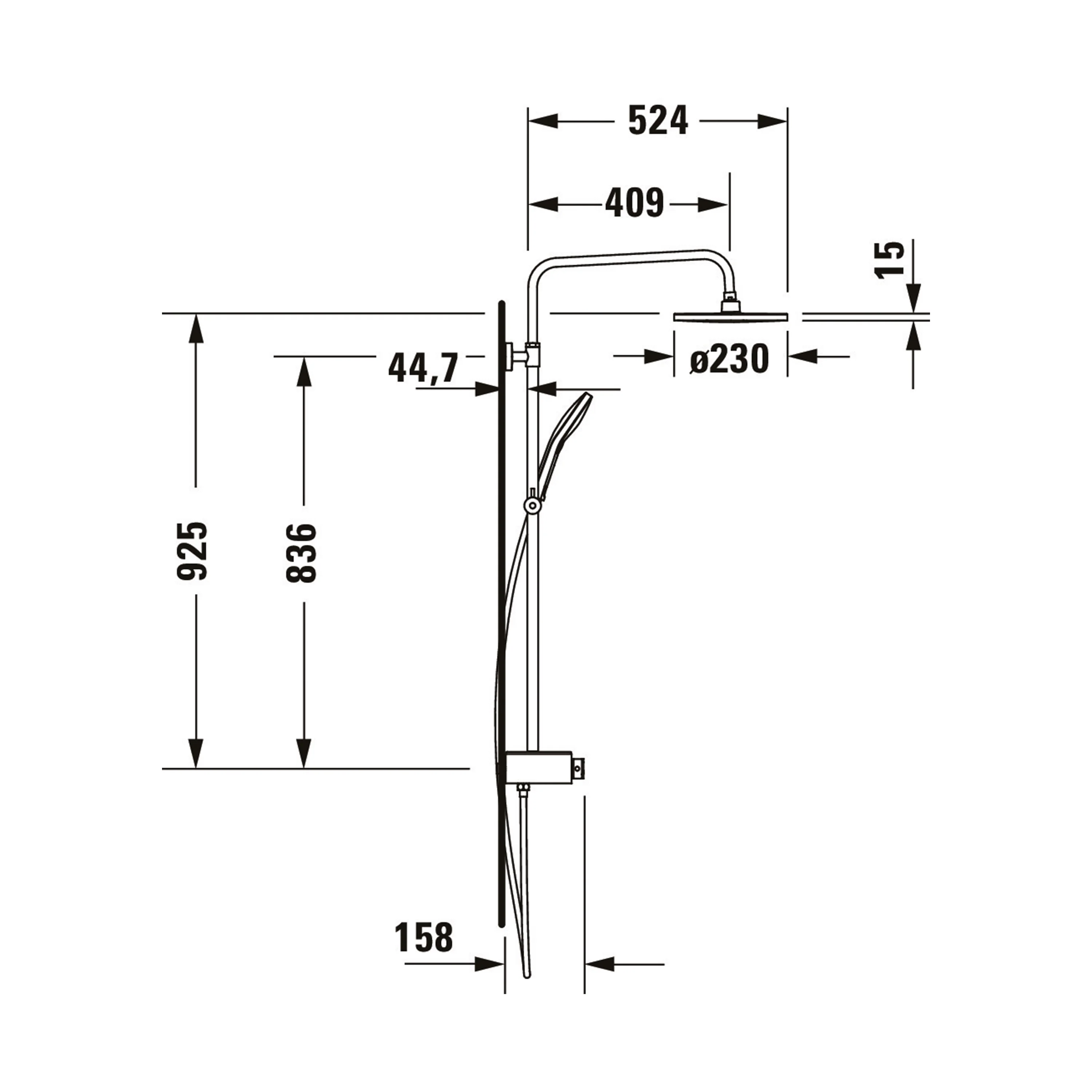 Duravit system prysznicowy z termostatem i półką szklaną - Image 19