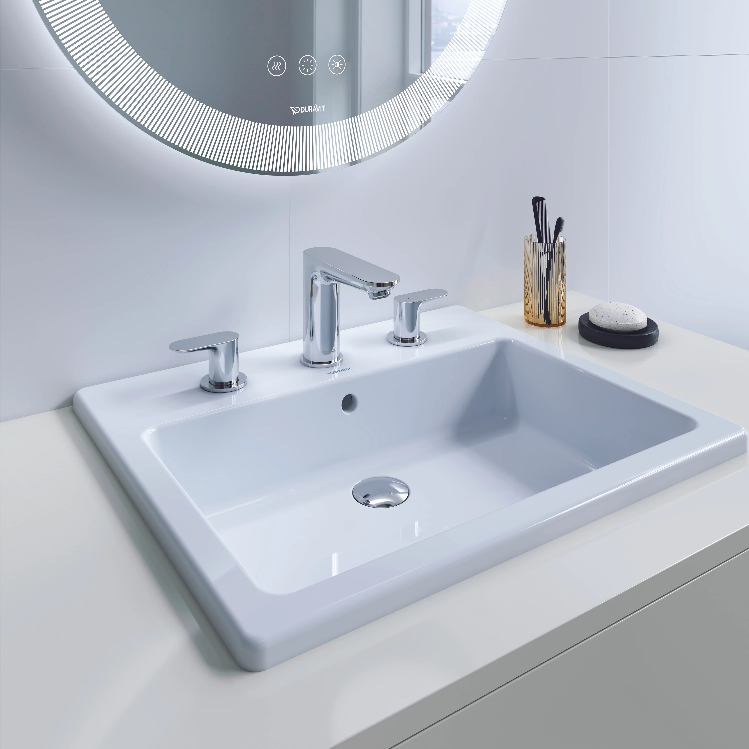 Bateria umywalkowa 3-otworowa Duravit Wave - Image 2