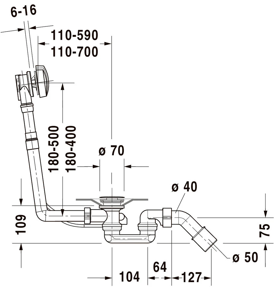 Duravit zestaw odpływowo-przelewowy - Image 3