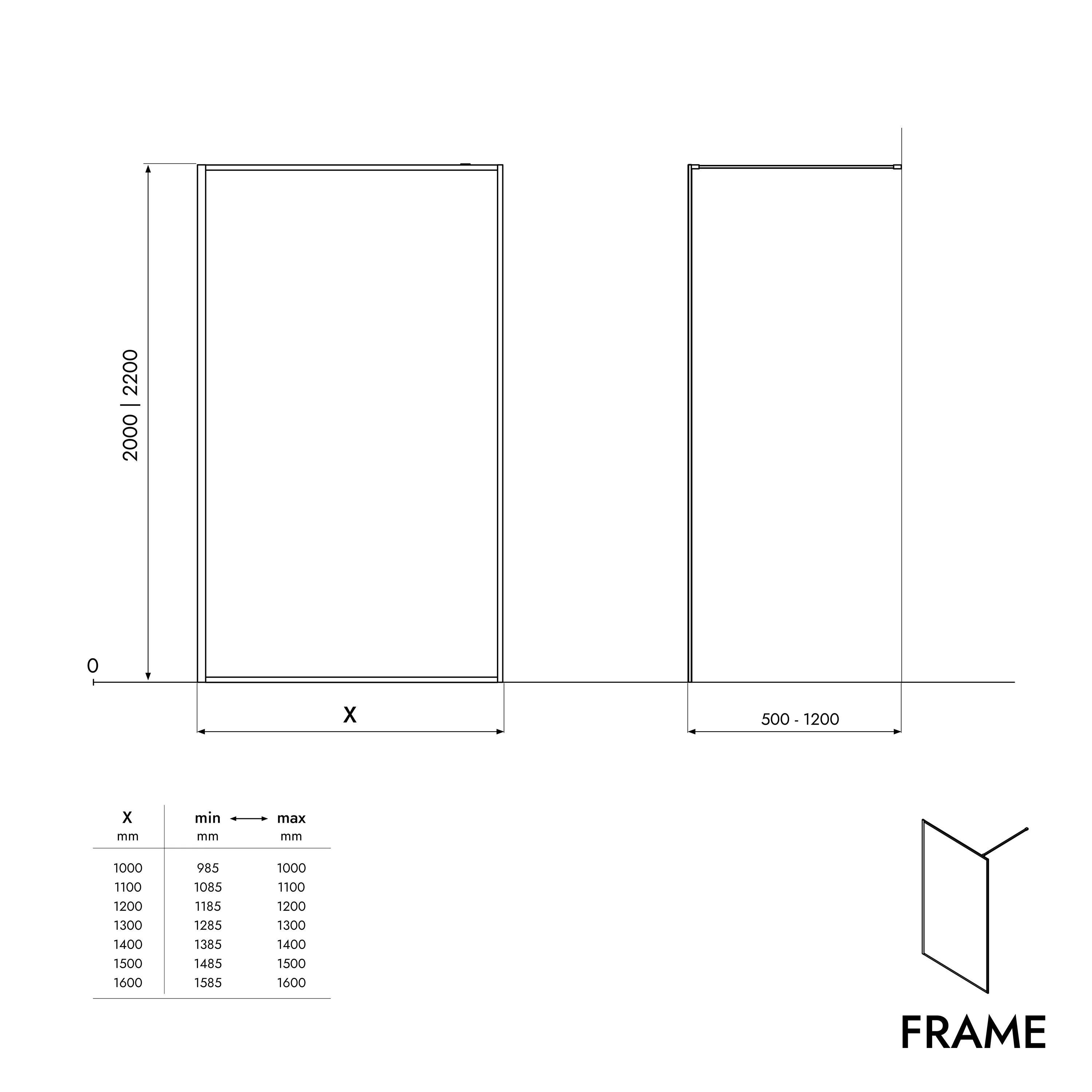 Ścianka prysznicowa Walk-in FRAME - Image 6