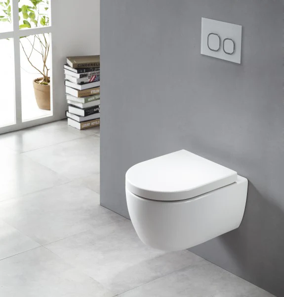 Kompletny zestaw WC 3: Miska WC wisząca bezkołnierzowa NT2039 - Image 2