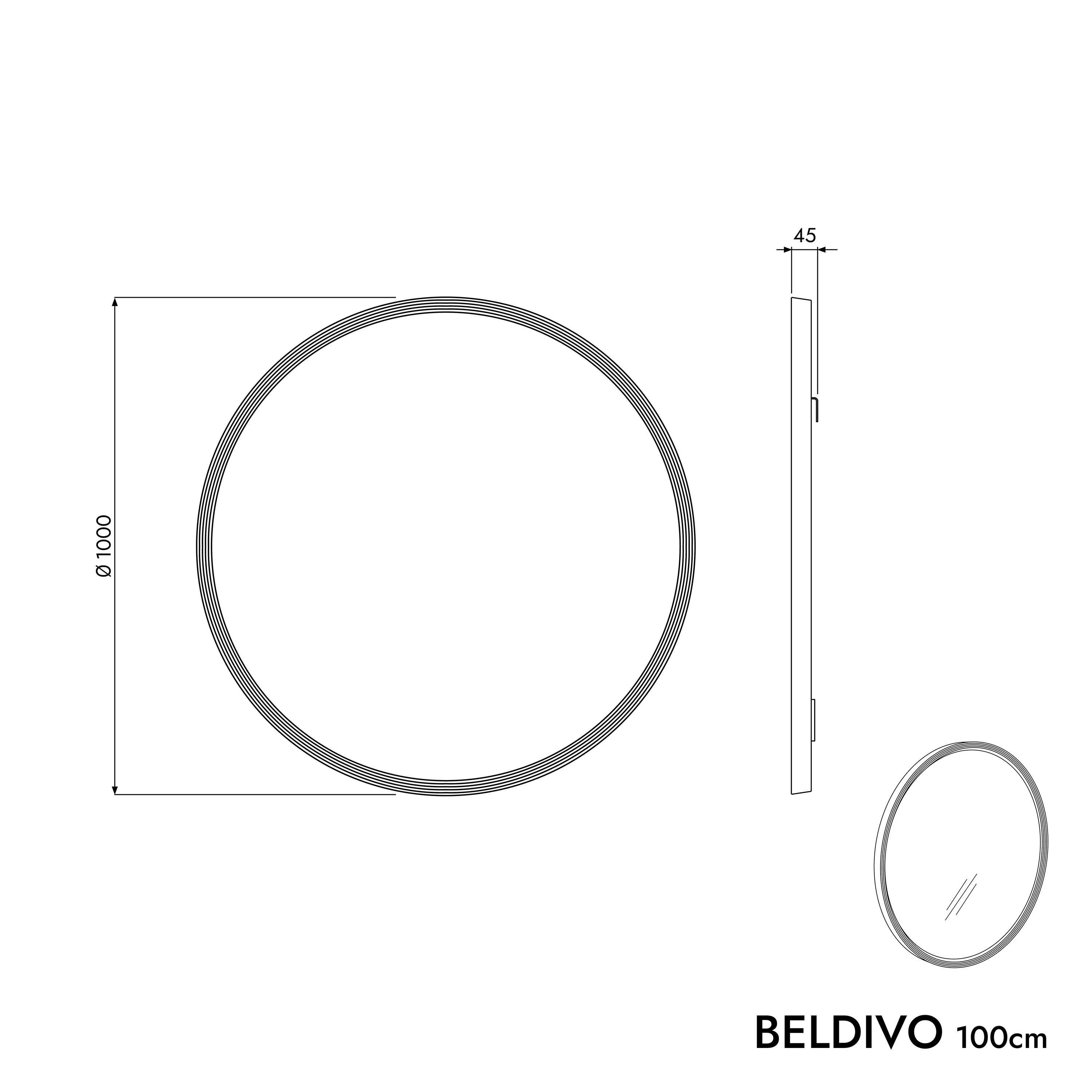 Lustro łazienkowe LED BELDIVO okrągłe - 100 cm - Image 43