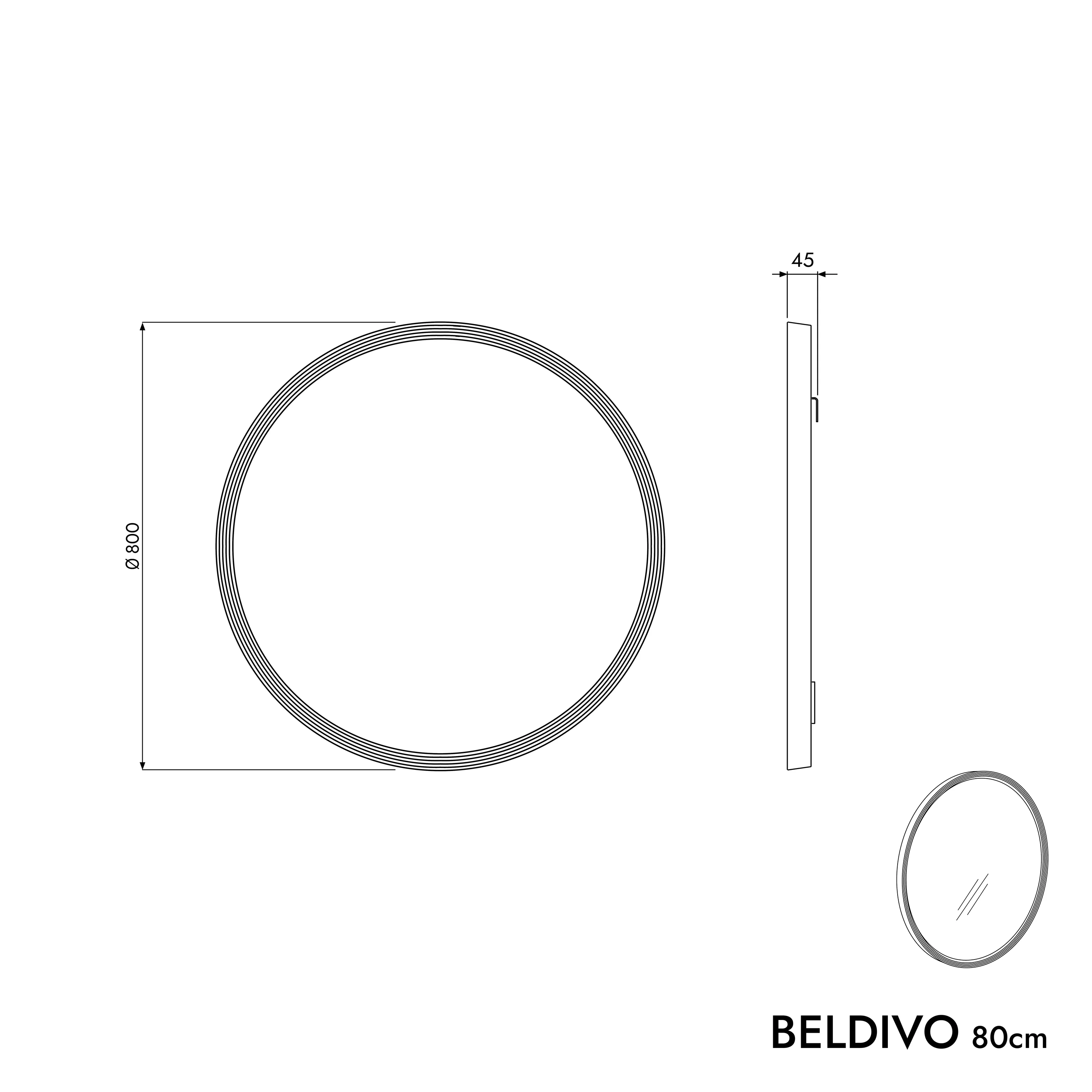 Lustro łazienkowe LED BELDIVO okrągłe - 80 cm - Image 43