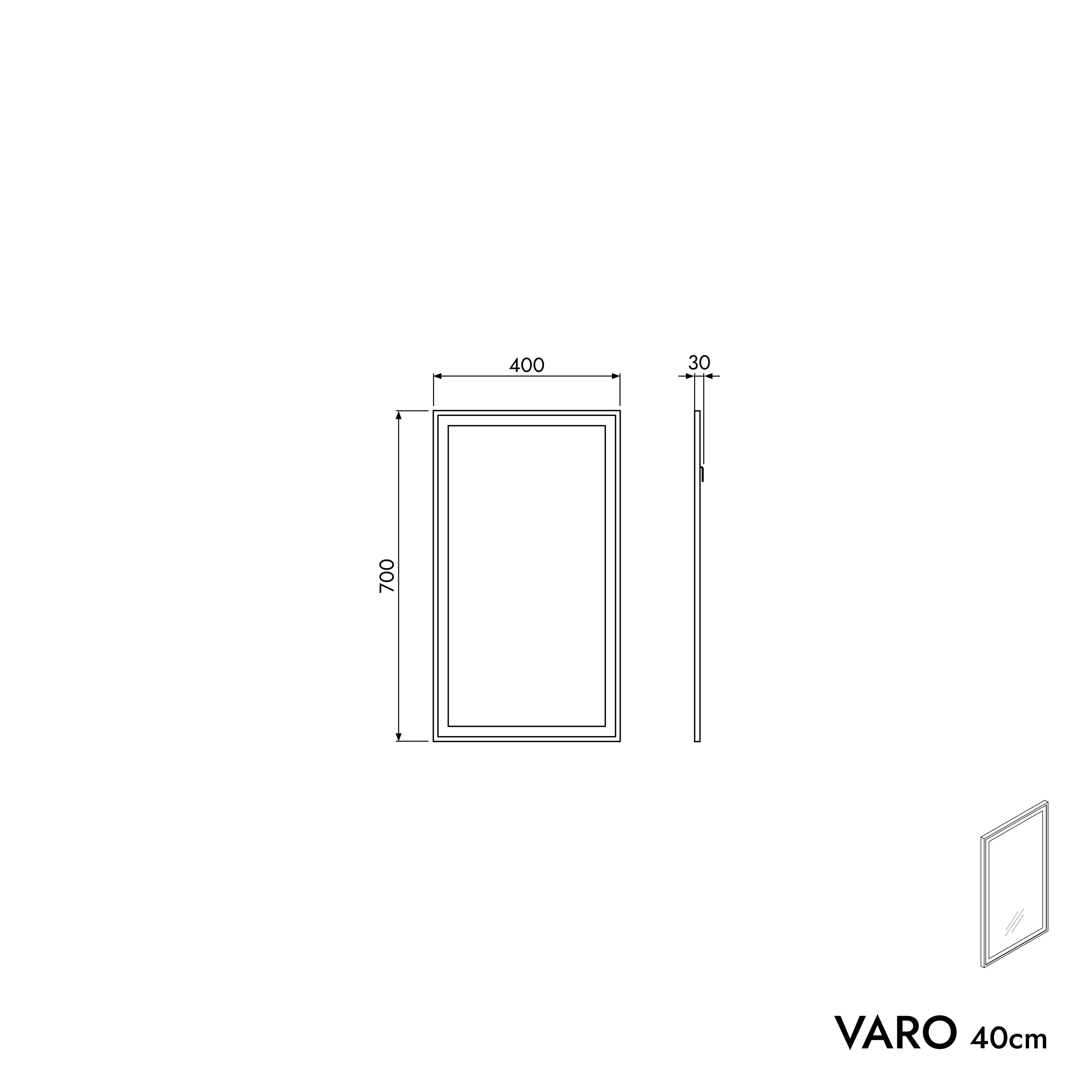 Lustro łazienkowe VARO FRAME prostokątne - Image 18