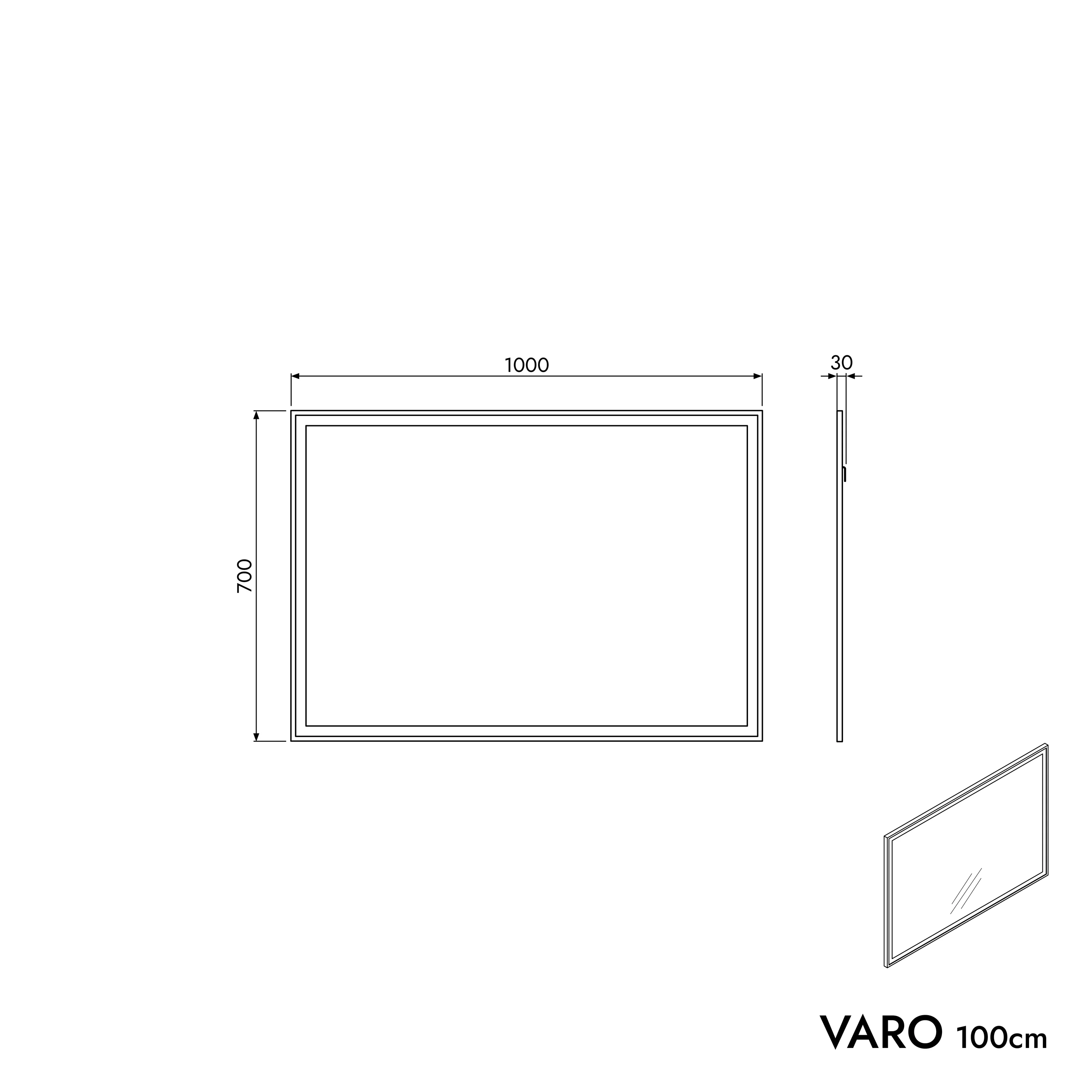 Lustro łazienkowe VARO FRAME prostokątne - Image 21