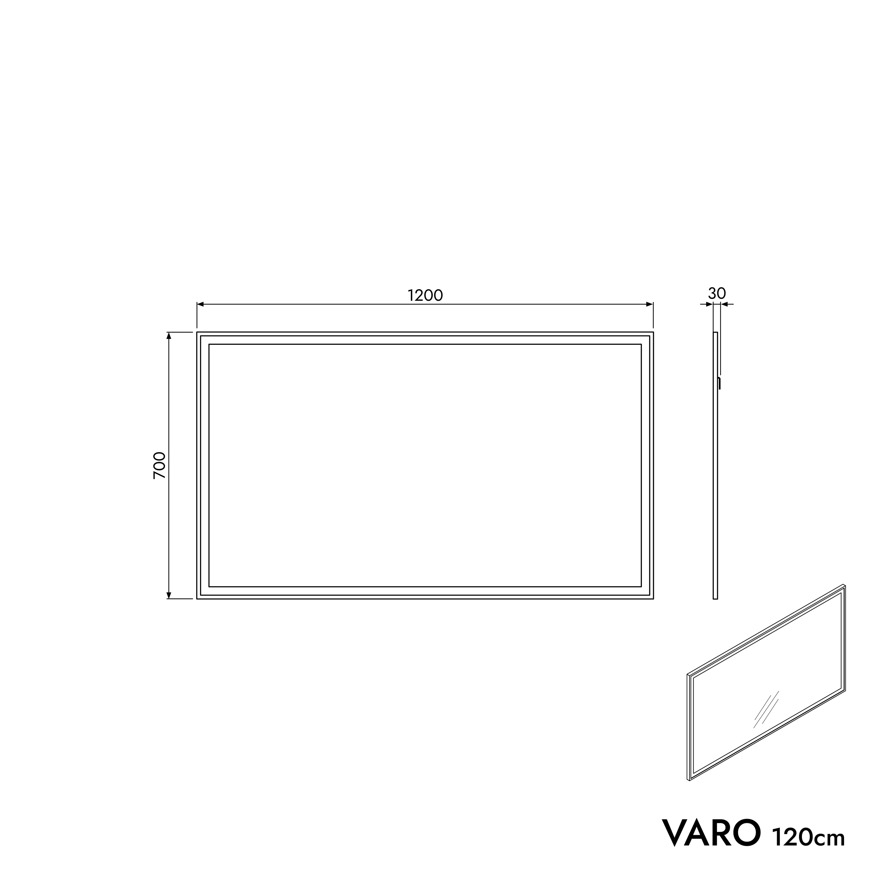 Lustro łazienkowe VARO FRAME prostokątne - Image 22