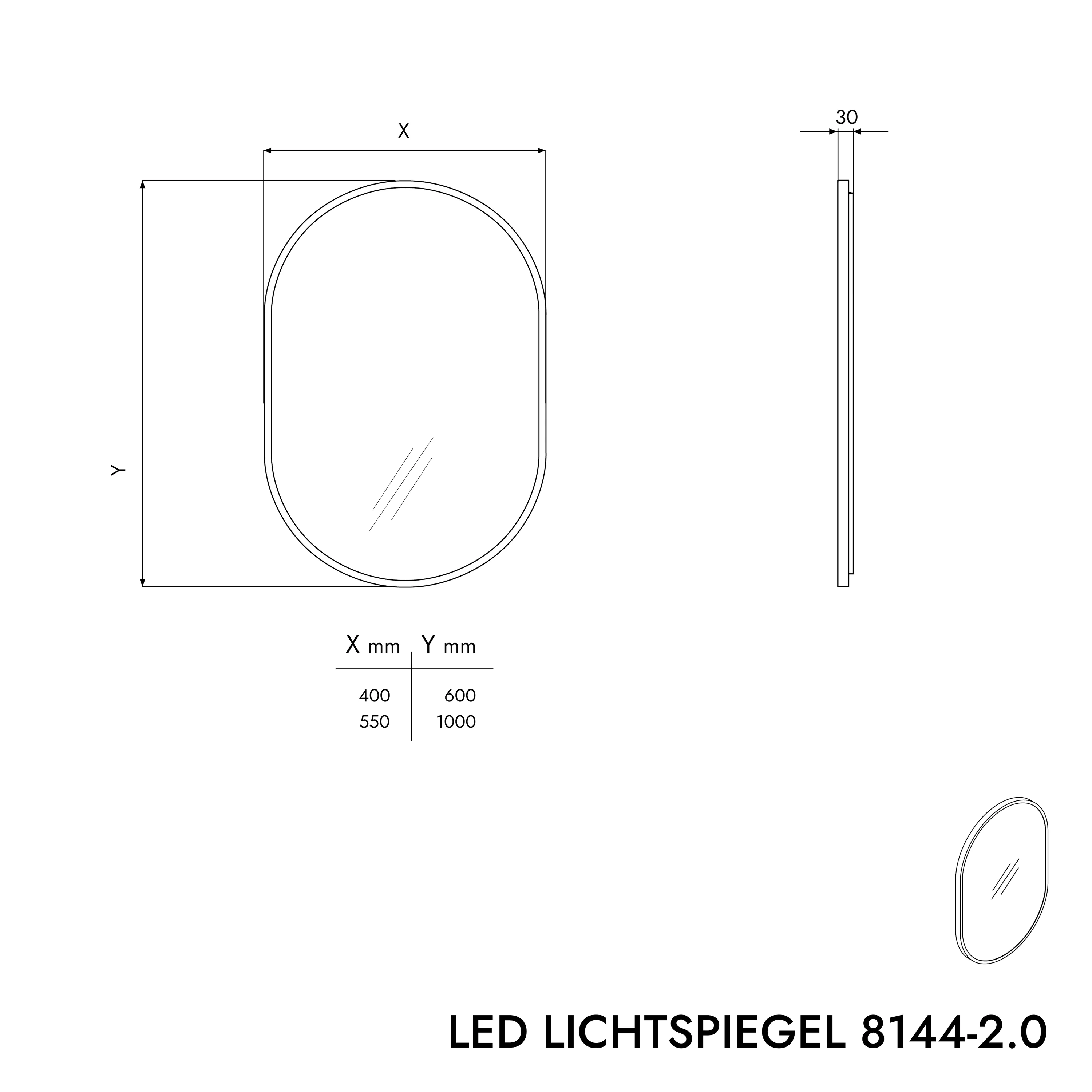 LED lustro z oświetleniem 8144-2.0 owalne - Image 4