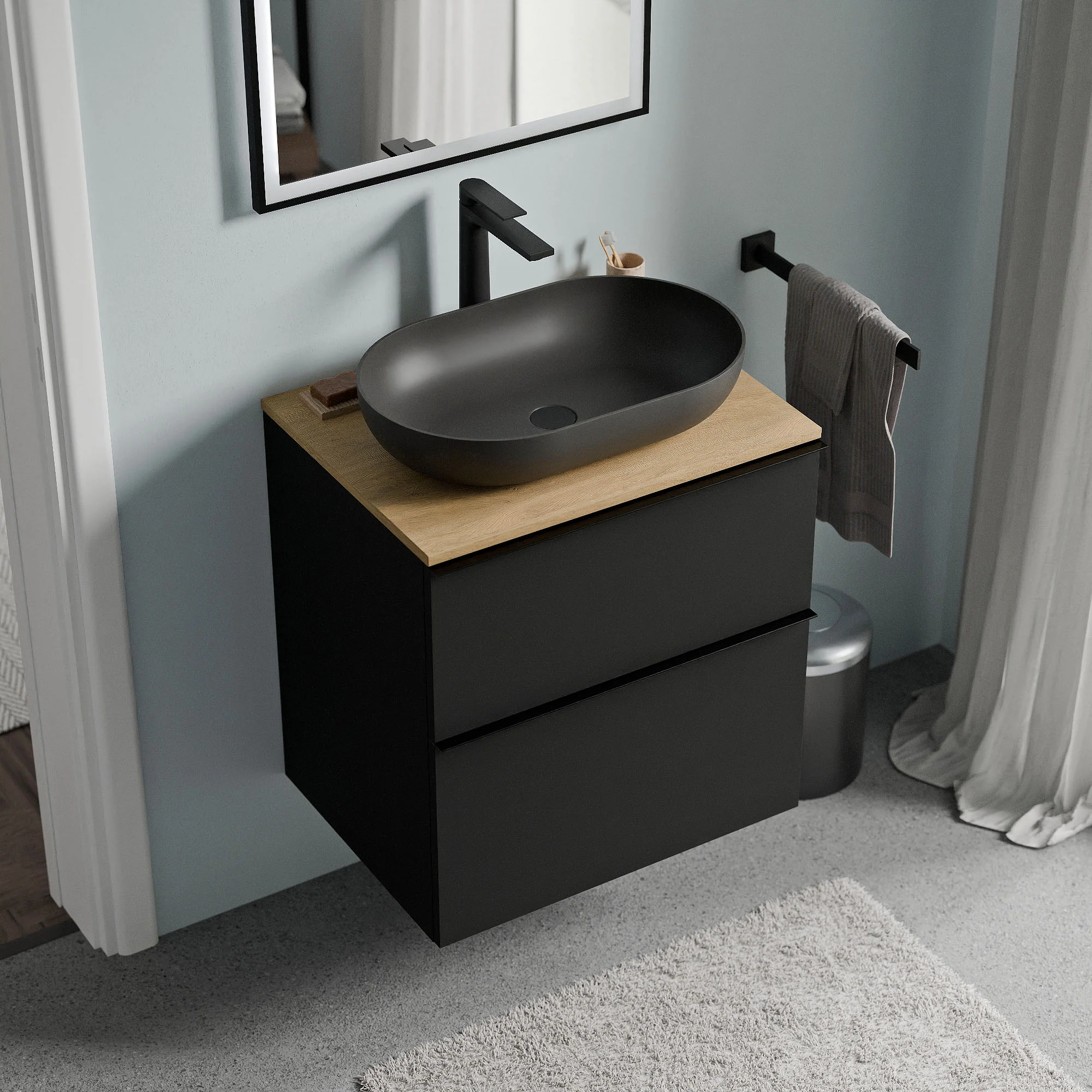 Meble łazienkowe szafka pod umywalkę nablatową LAVOA 60 cm - Image 34