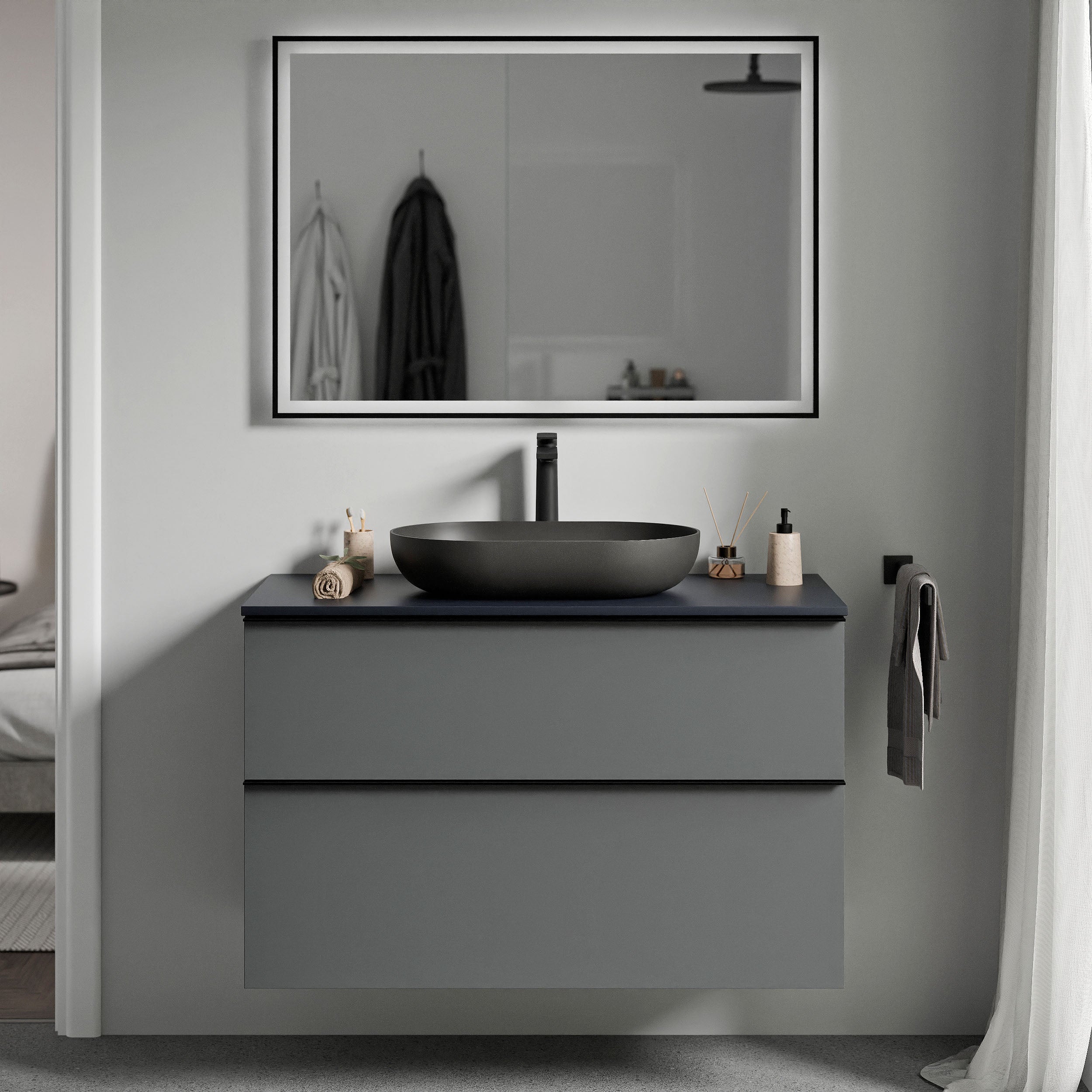 Meble łazienkowe szafka pod umywalkę nablatową LAVOA 80 cm - Image 5