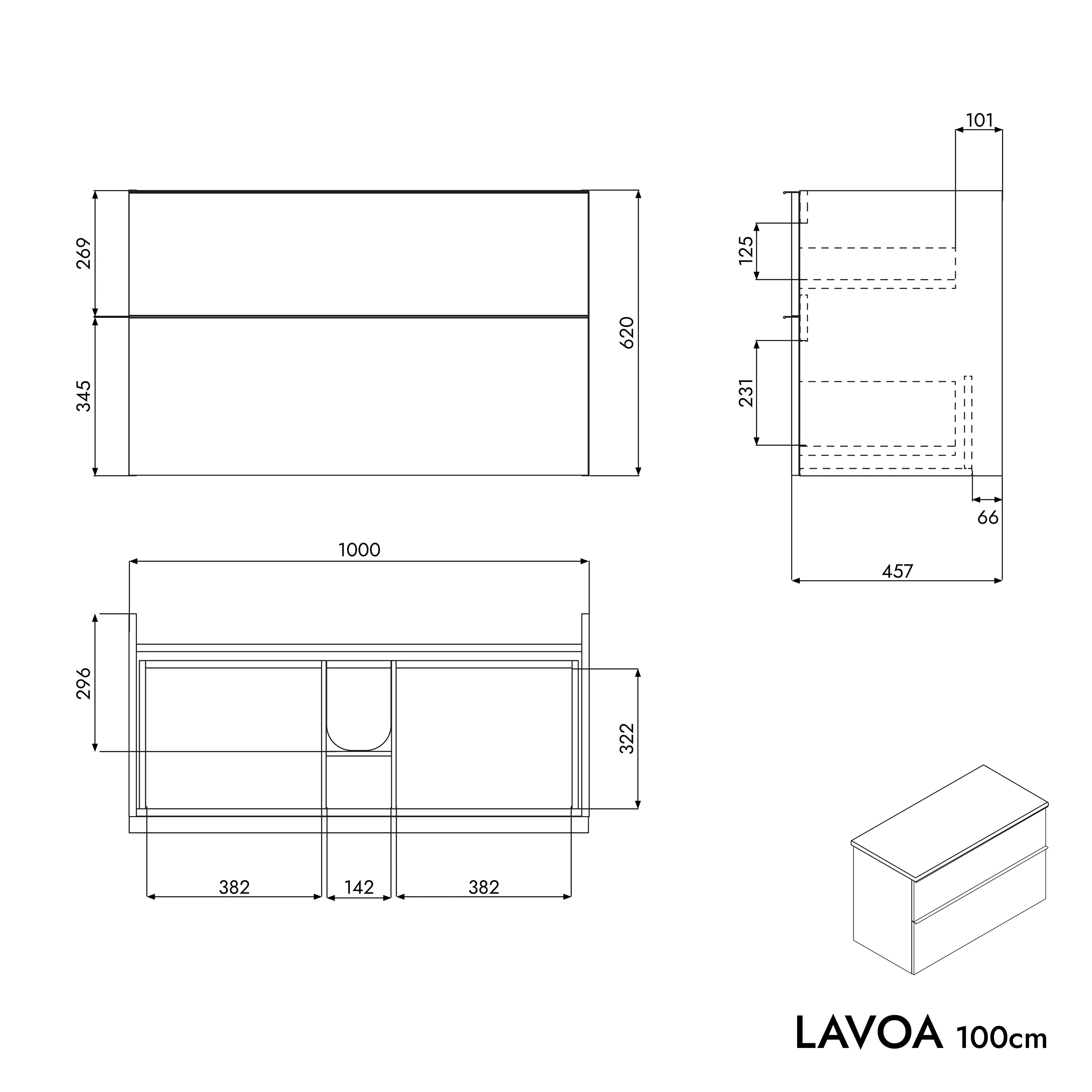 Meble łazienkowe szafka podumywalkowa LAVOA 100 cm - Image 66