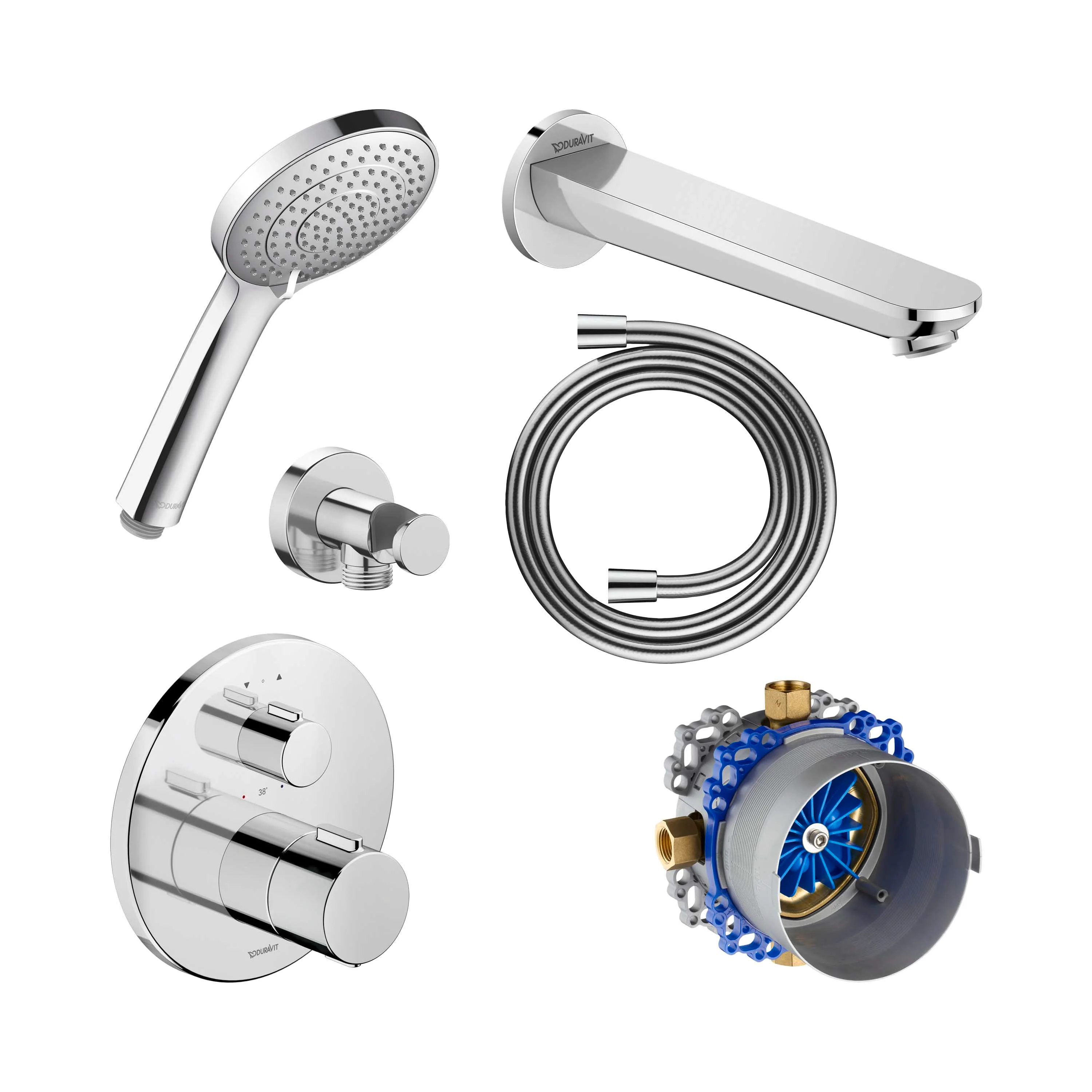 Podtynkowa bateria wannowa Duravit z termostatem