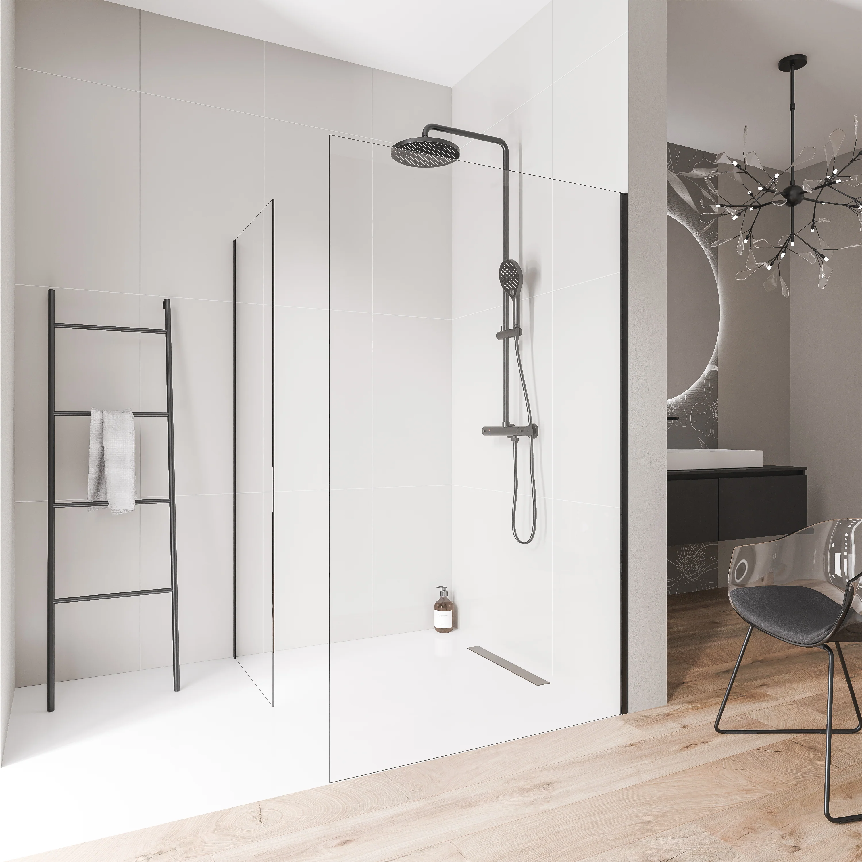 Ścianka prysznicowa Walk-In EX102 - Image 3