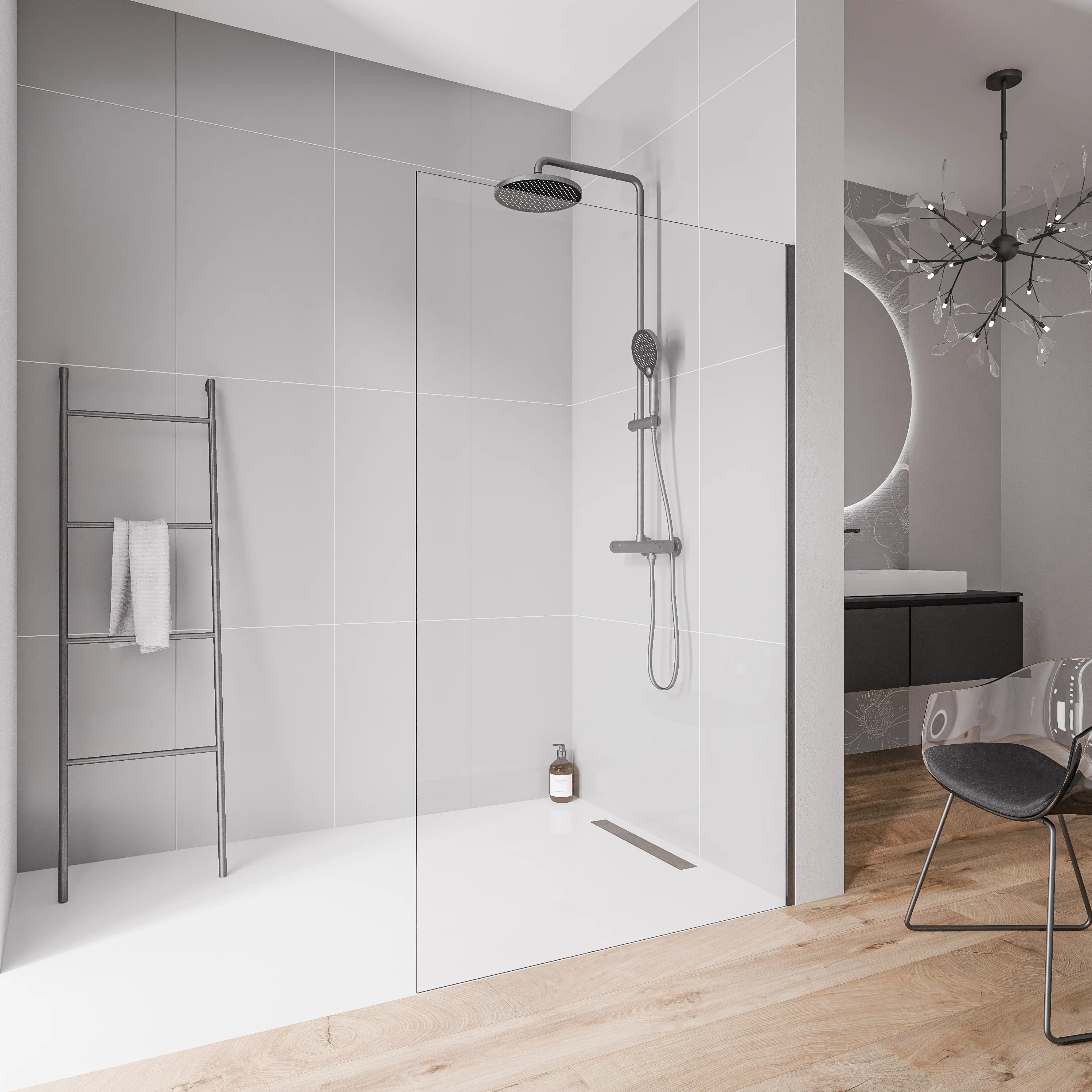 Ścianka prysznicowa Walk-In EX102 - Image 2