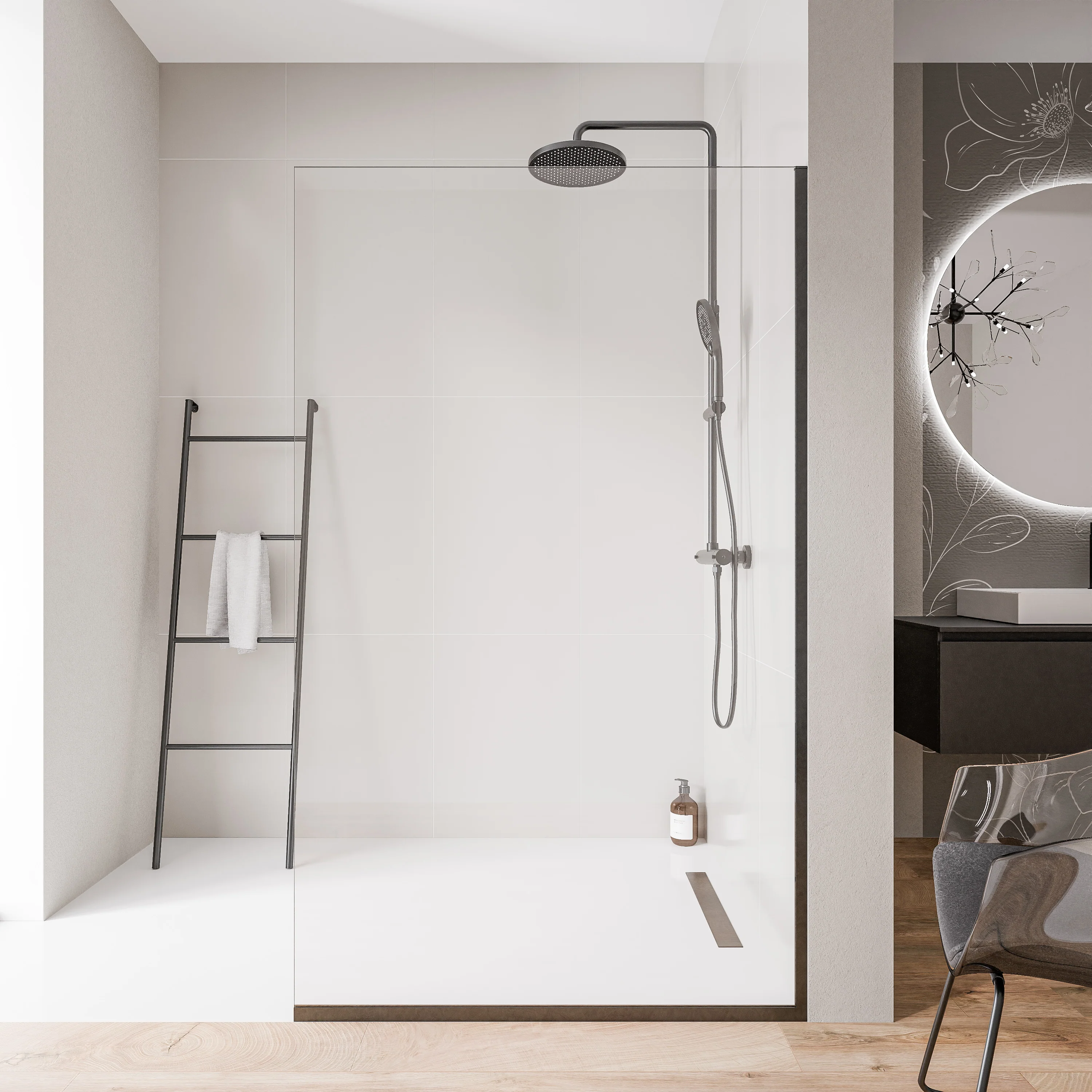 Ścianka prysznicowa Walk-In EX102 - Image 2