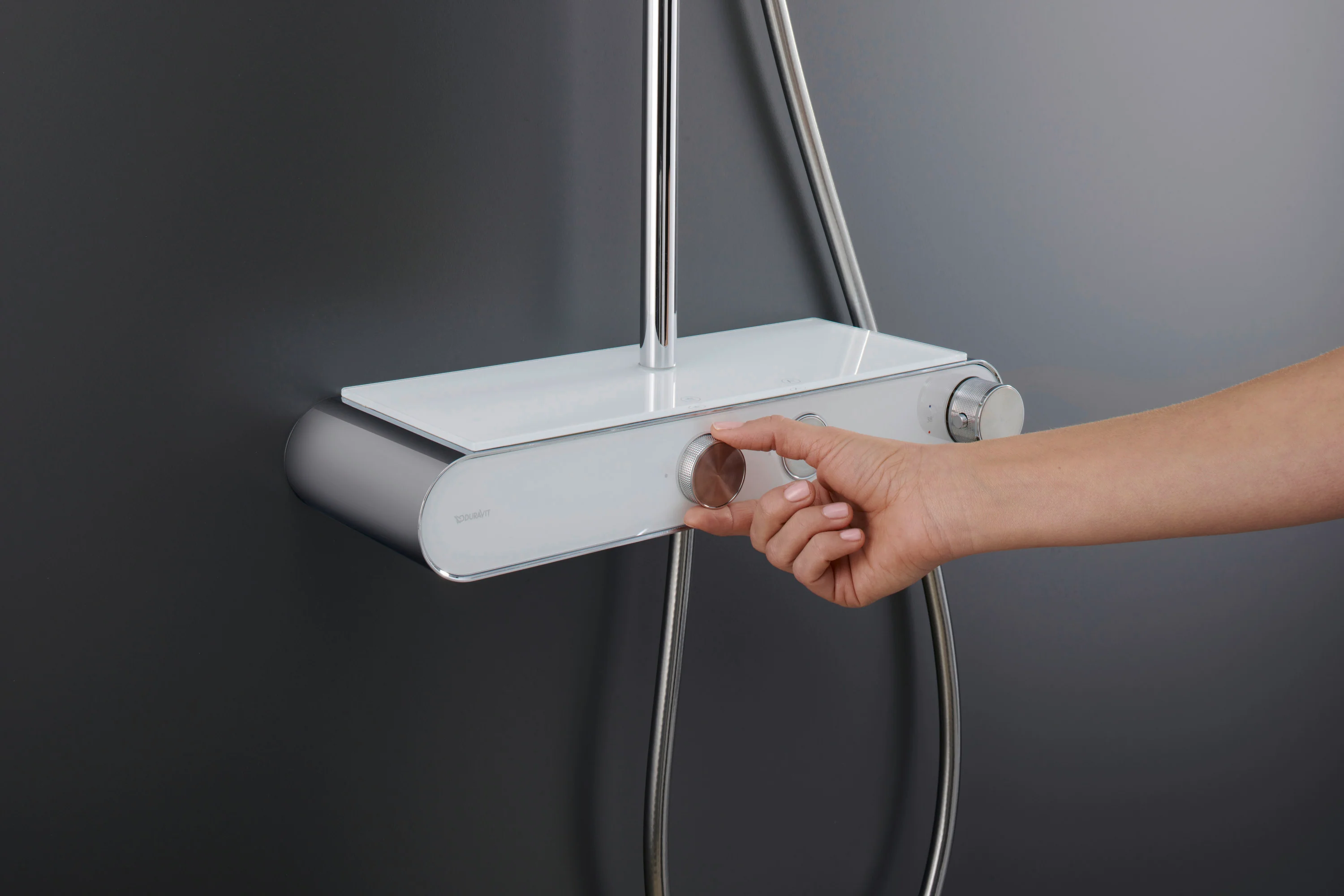 System prysznicowy Duravit z termostatem i szklaną półką - Image 8