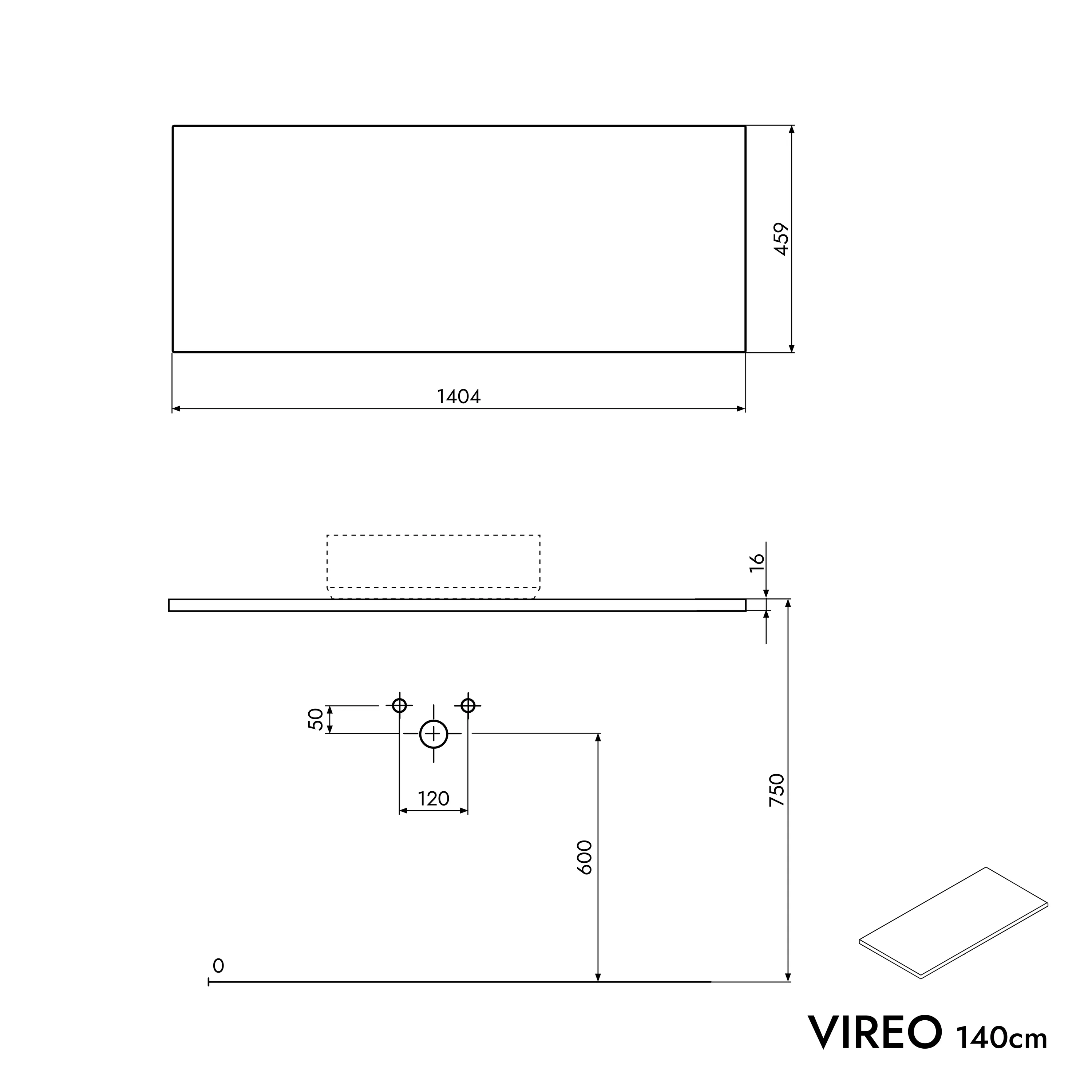 Szafka łazienkowa pod umywalkę VIREO 140 cm - Image 92