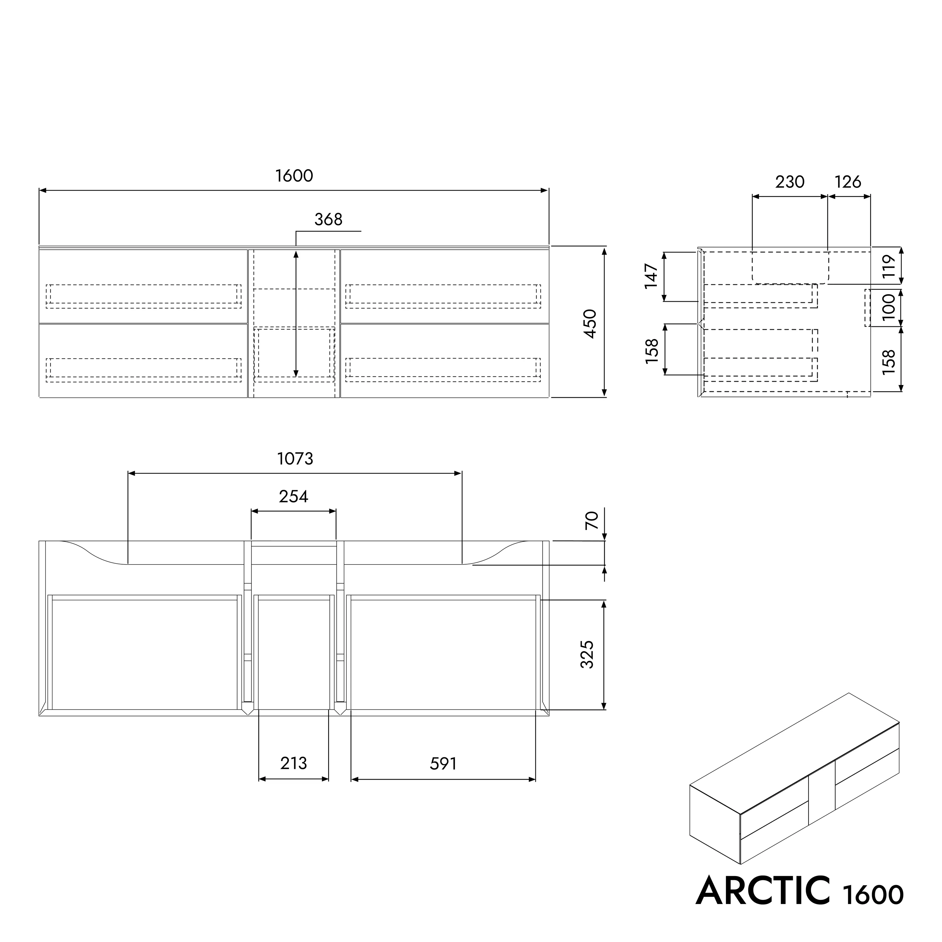 Szafka pod umywalkę ARCTIC 1600 - Image 6