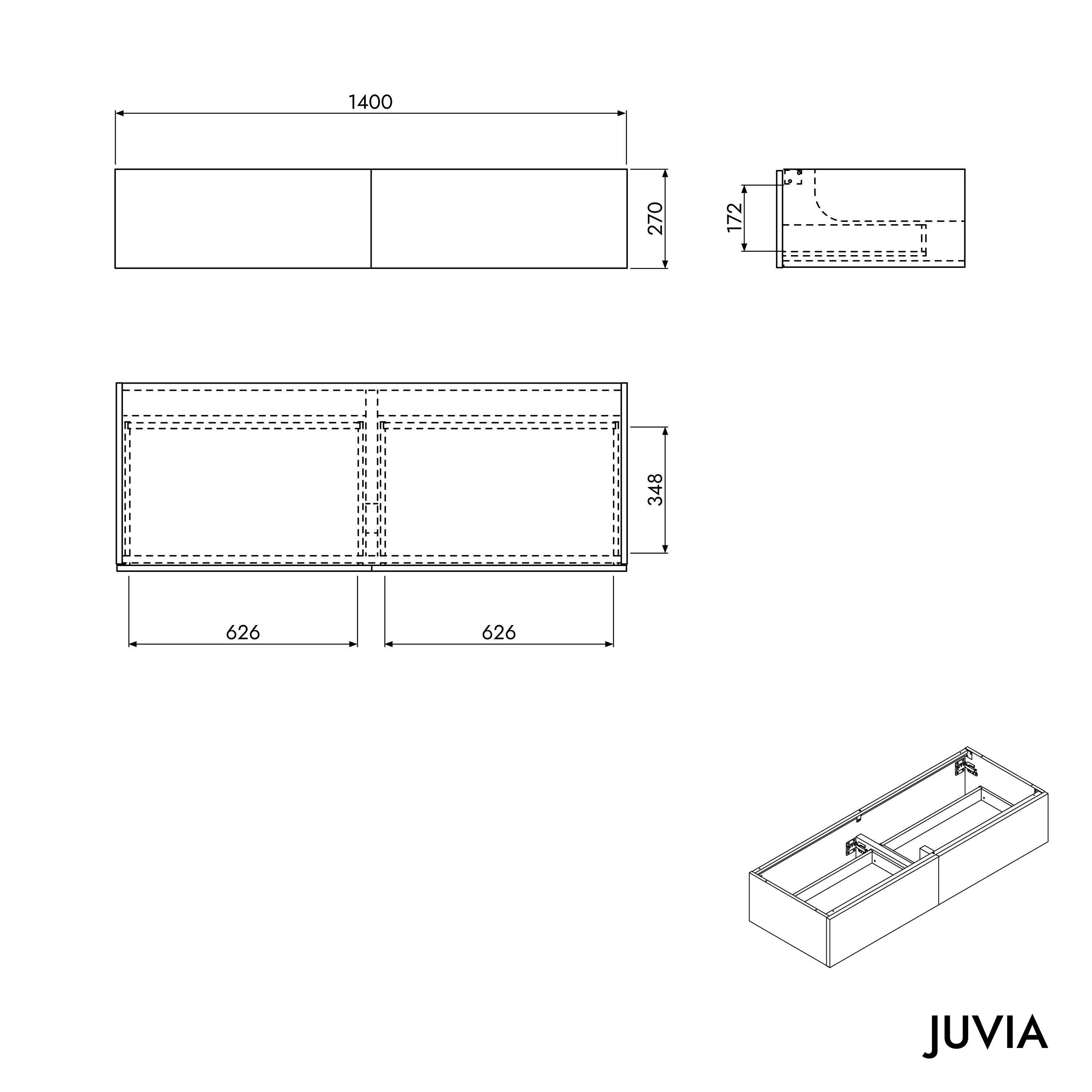 Szafka pod umywalkę JUVIA Classic 1 - od 100 do 160 cm - Image 45