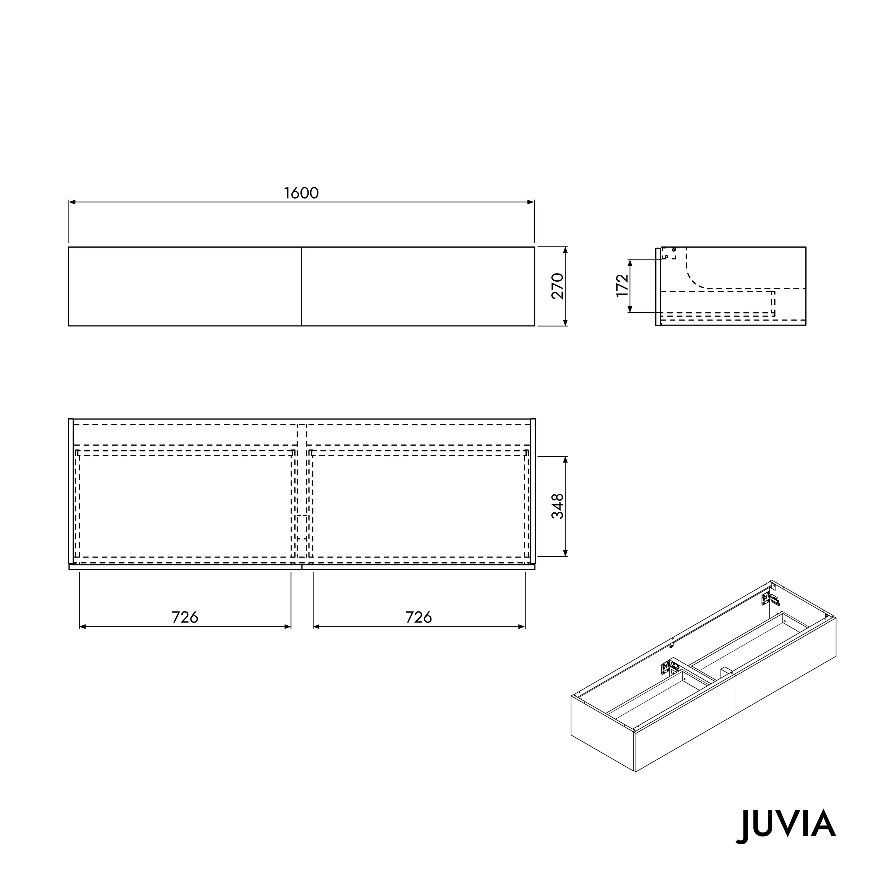 Szafka pod umywalkę JUVIA Classic 1 - od 100 do 160 cm - Image 70