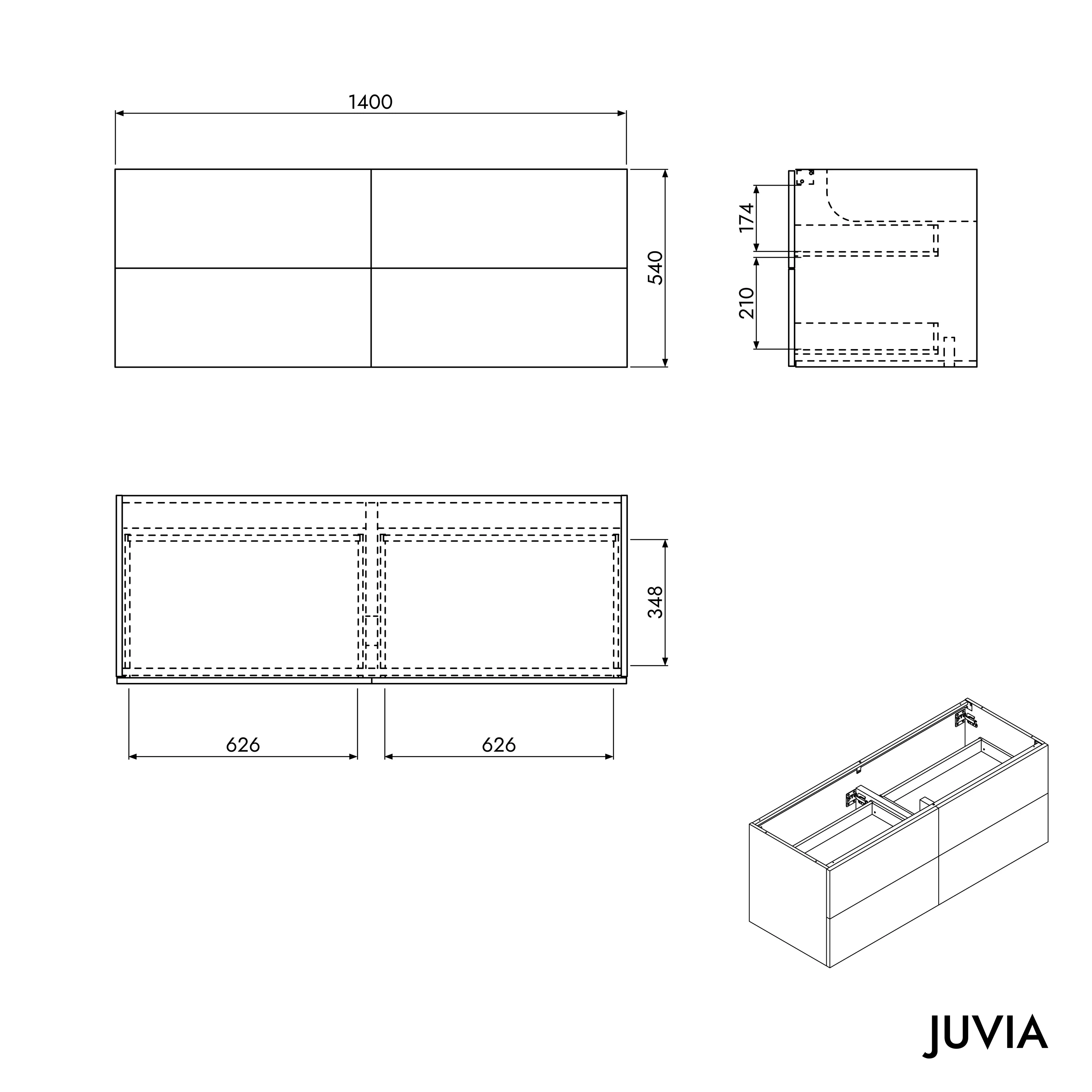 Szafka pod umywalkę JUVIA Classic 2 od 100 do 160 cm - Image 45