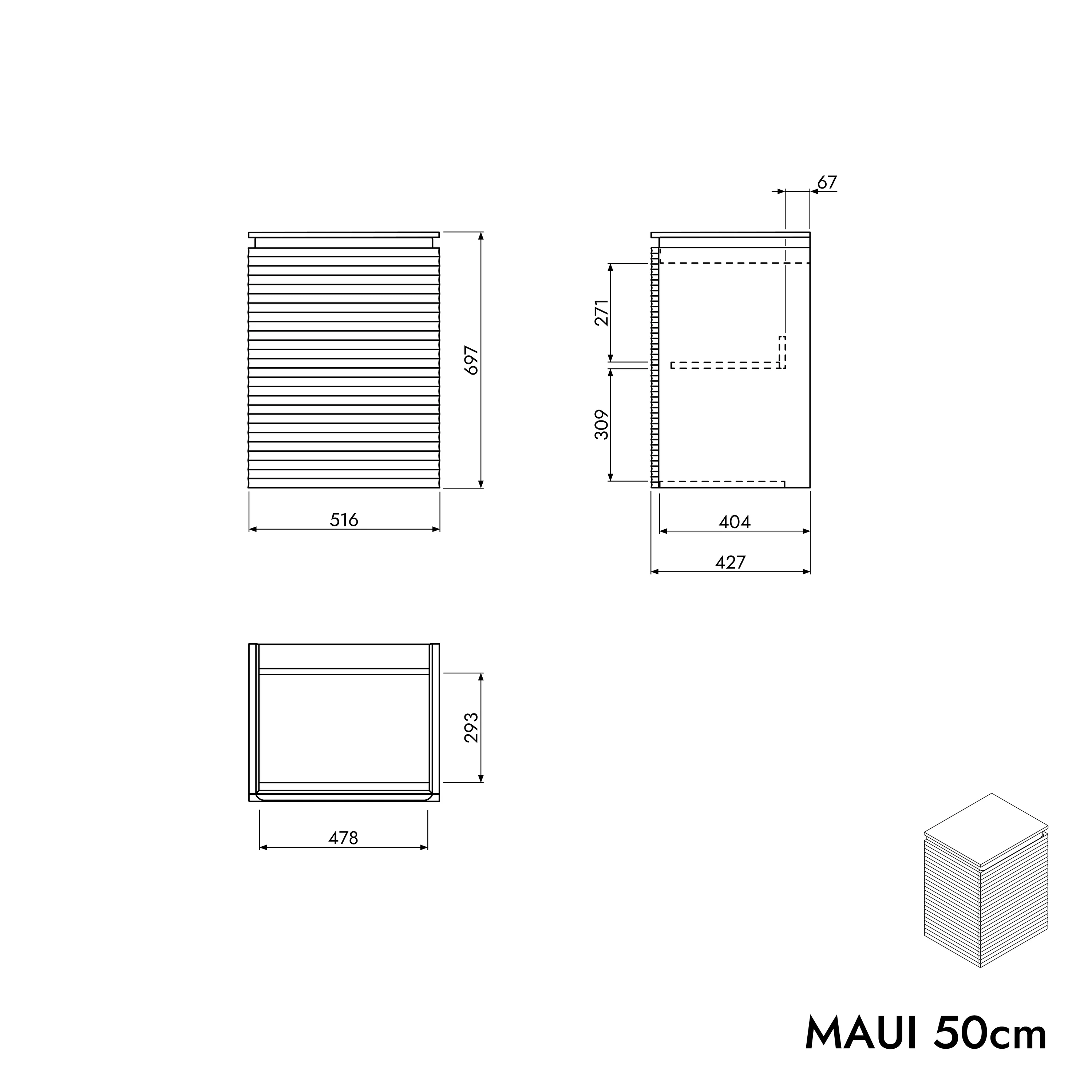 Szafka pod umywalkę MAUI 50 cm - Image 13