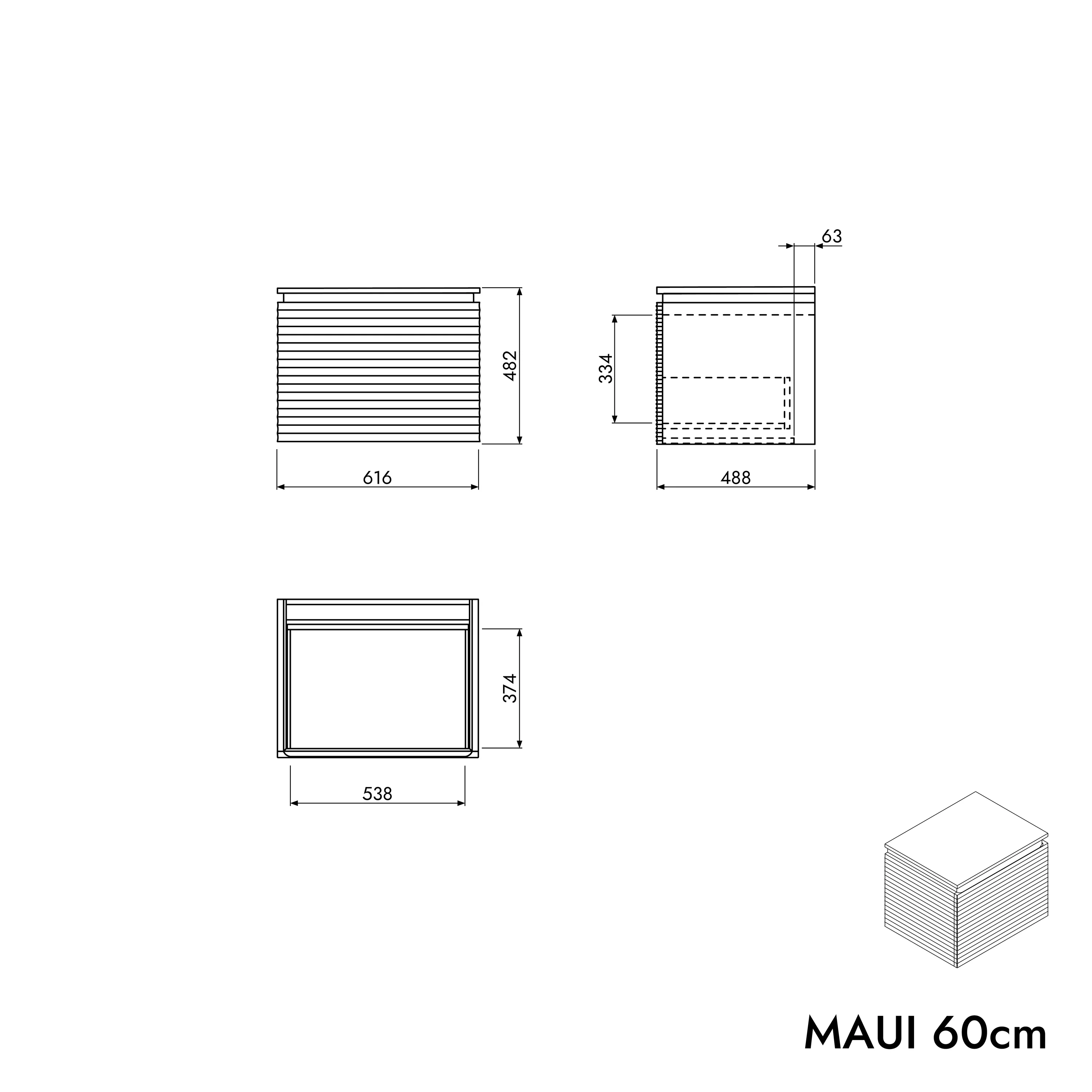 Szafka pod umywalkę MAUI 60 cm - Image 13