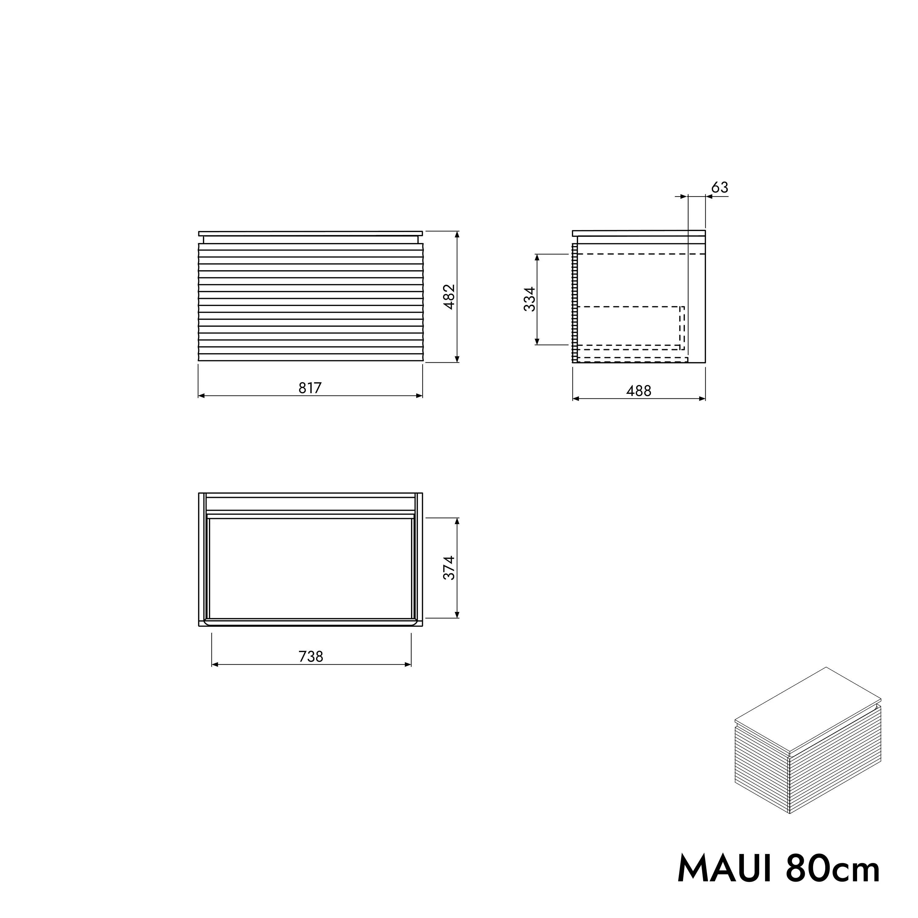 Szafka pod umywalkę MAUI 80 cm - Image 13