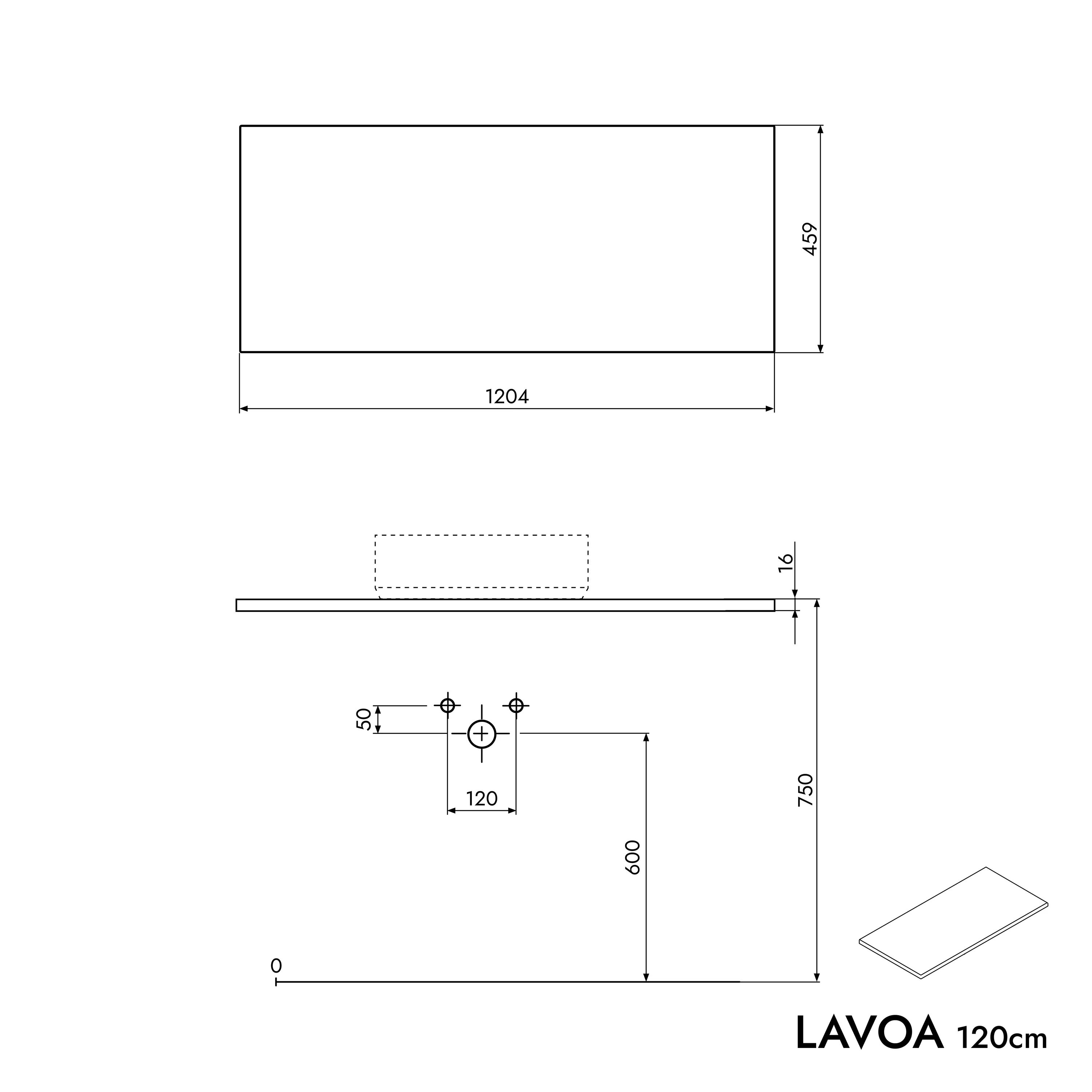 Szafka pod umywalkę nablatową LAVOA 120 cm - Image 92