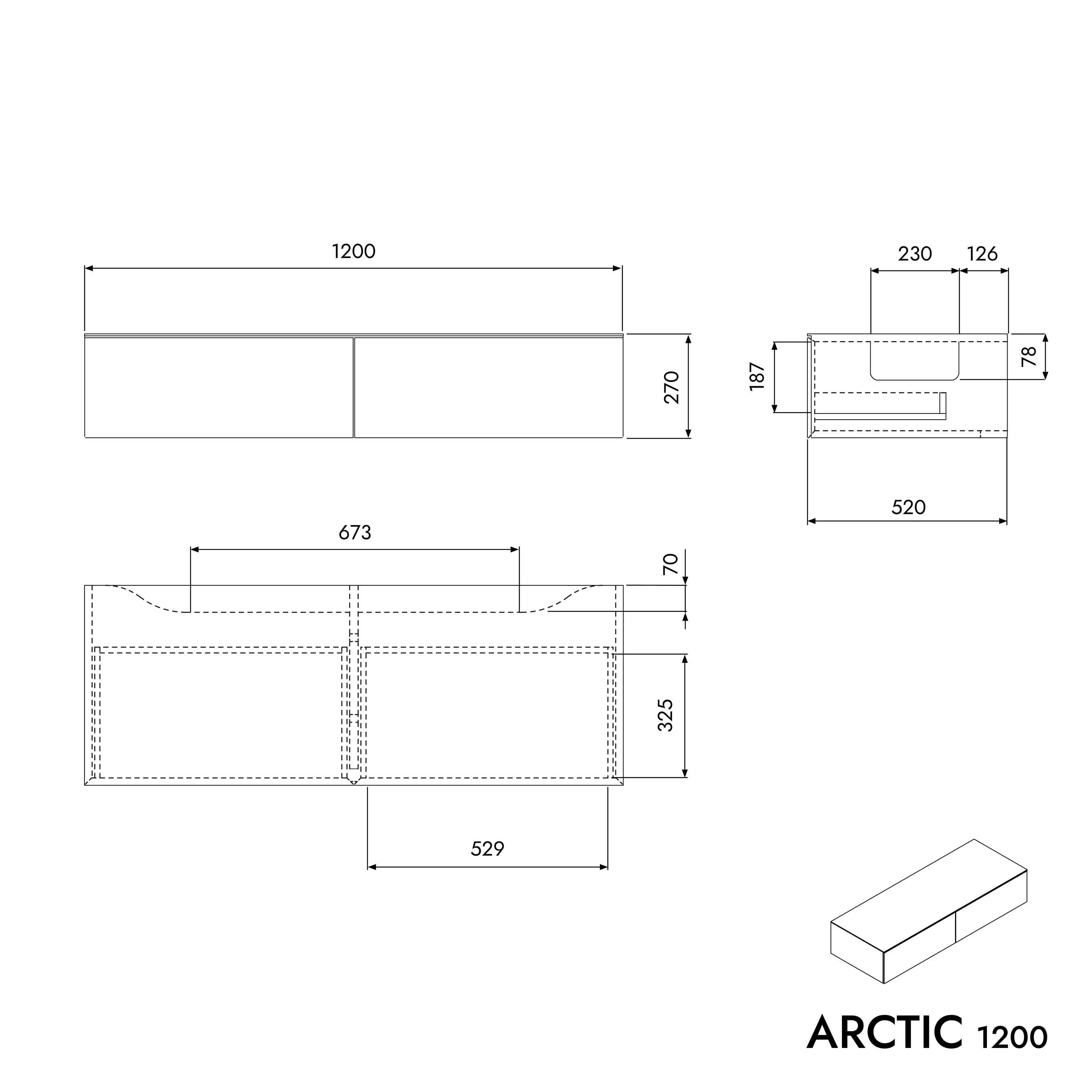 Szafka pod umywalkę ARCTIC 1200 - Image 6