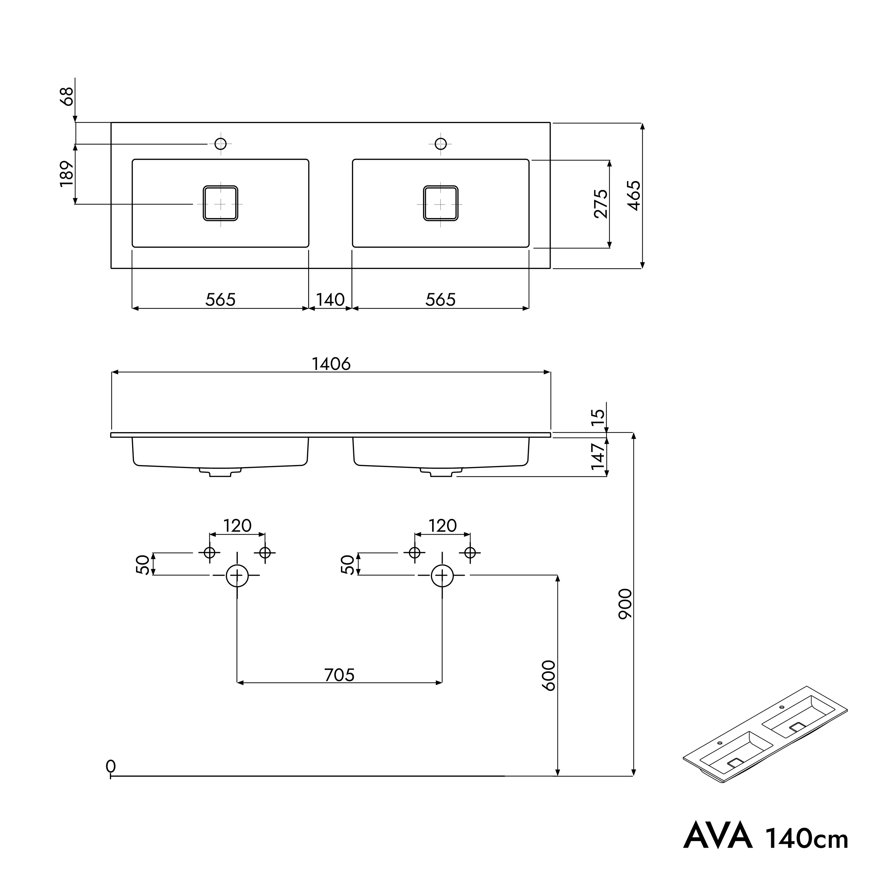 Szafka podumywalkowa AVA 140 cm - Image 48