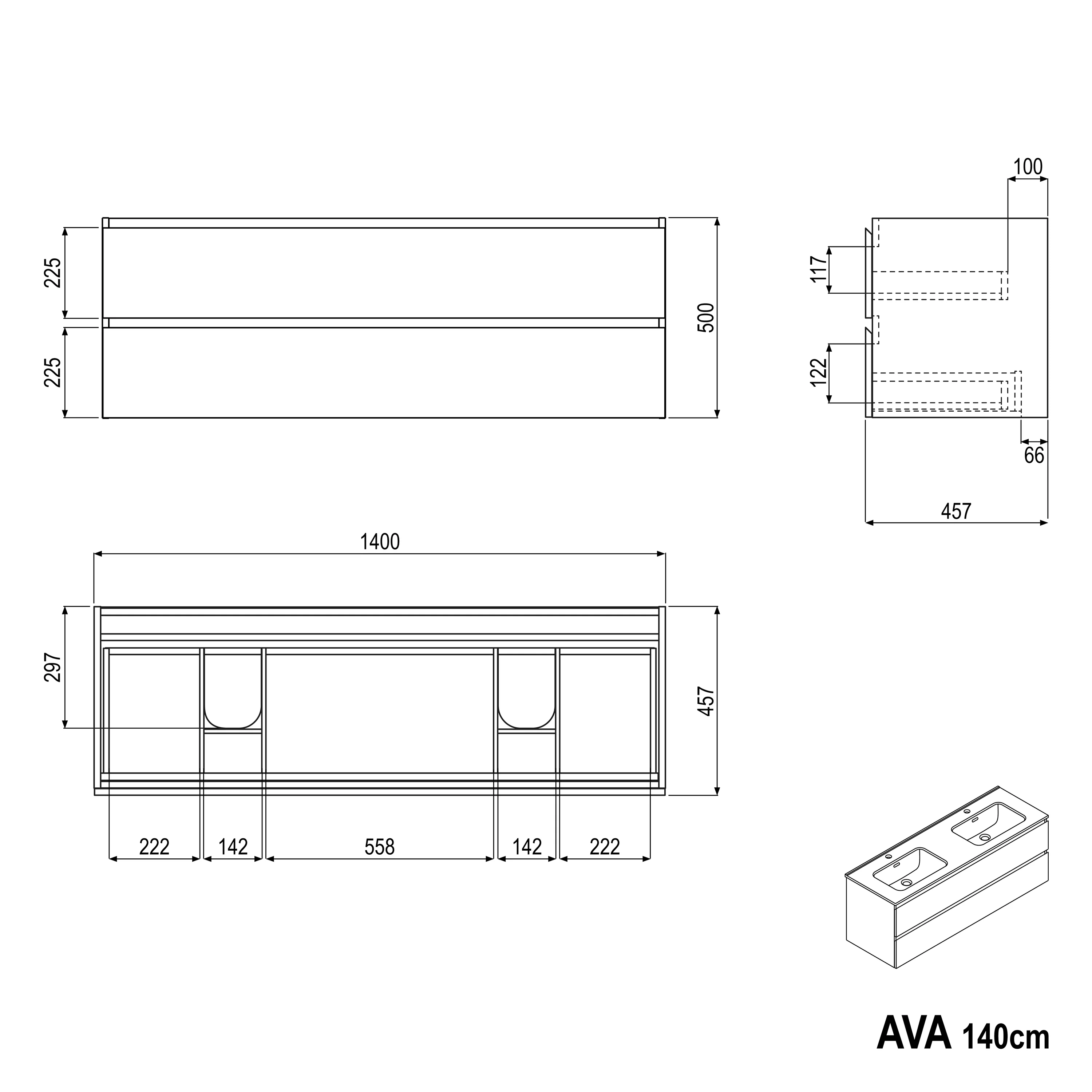 Szafka podumywalkowa AVA 140 cm - Image 31