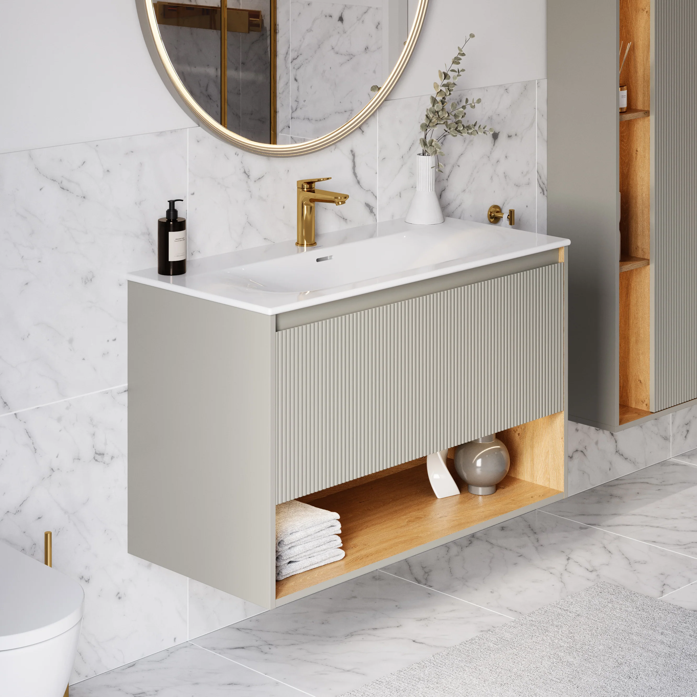 Szafka podumywalkowa BELDIVO 100 cm z umywalką ceramiczną Duravit - Image 17