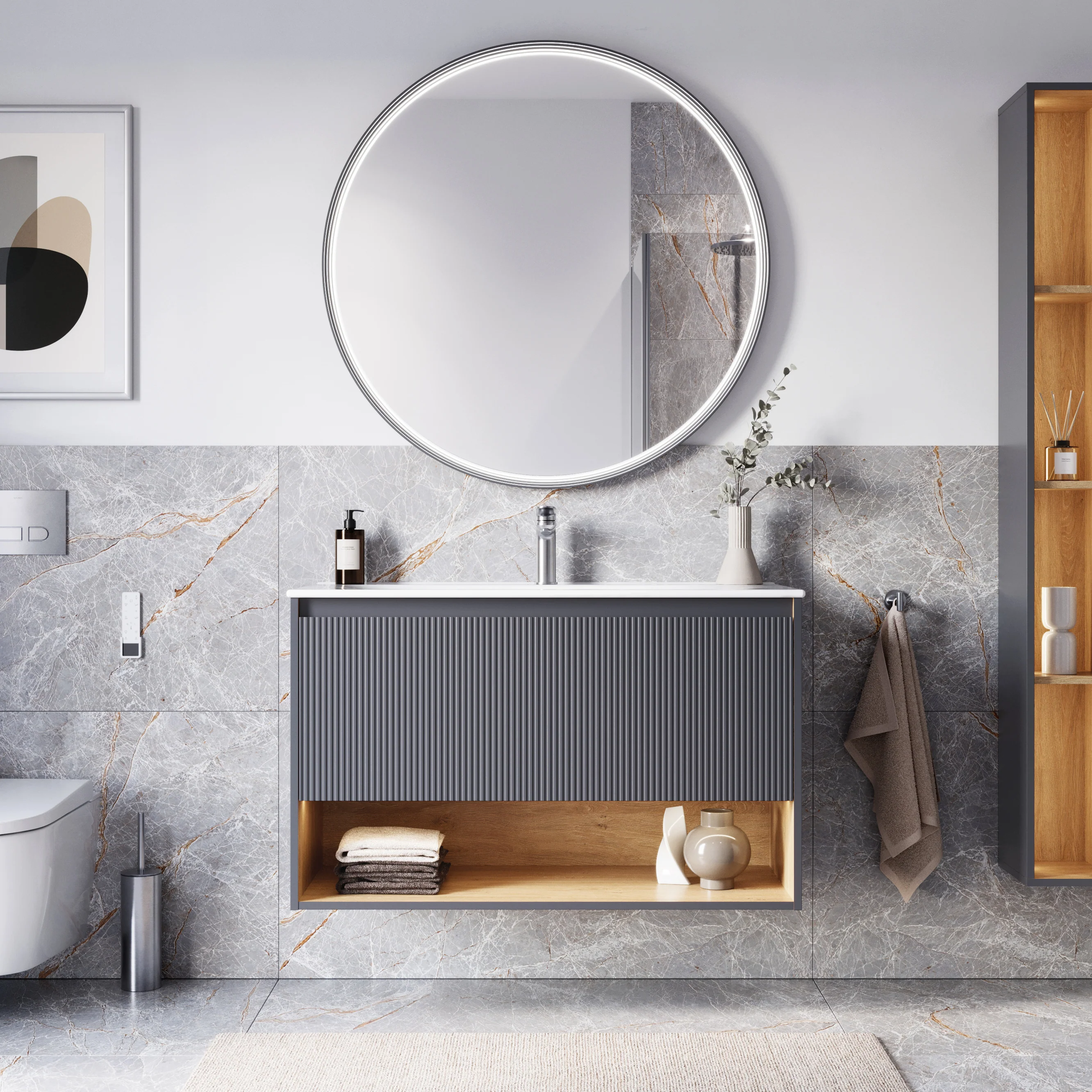 Szafka podumywalkowa BELDIVO 100 cm z umywalką ceramiczną Duravit - Image 2