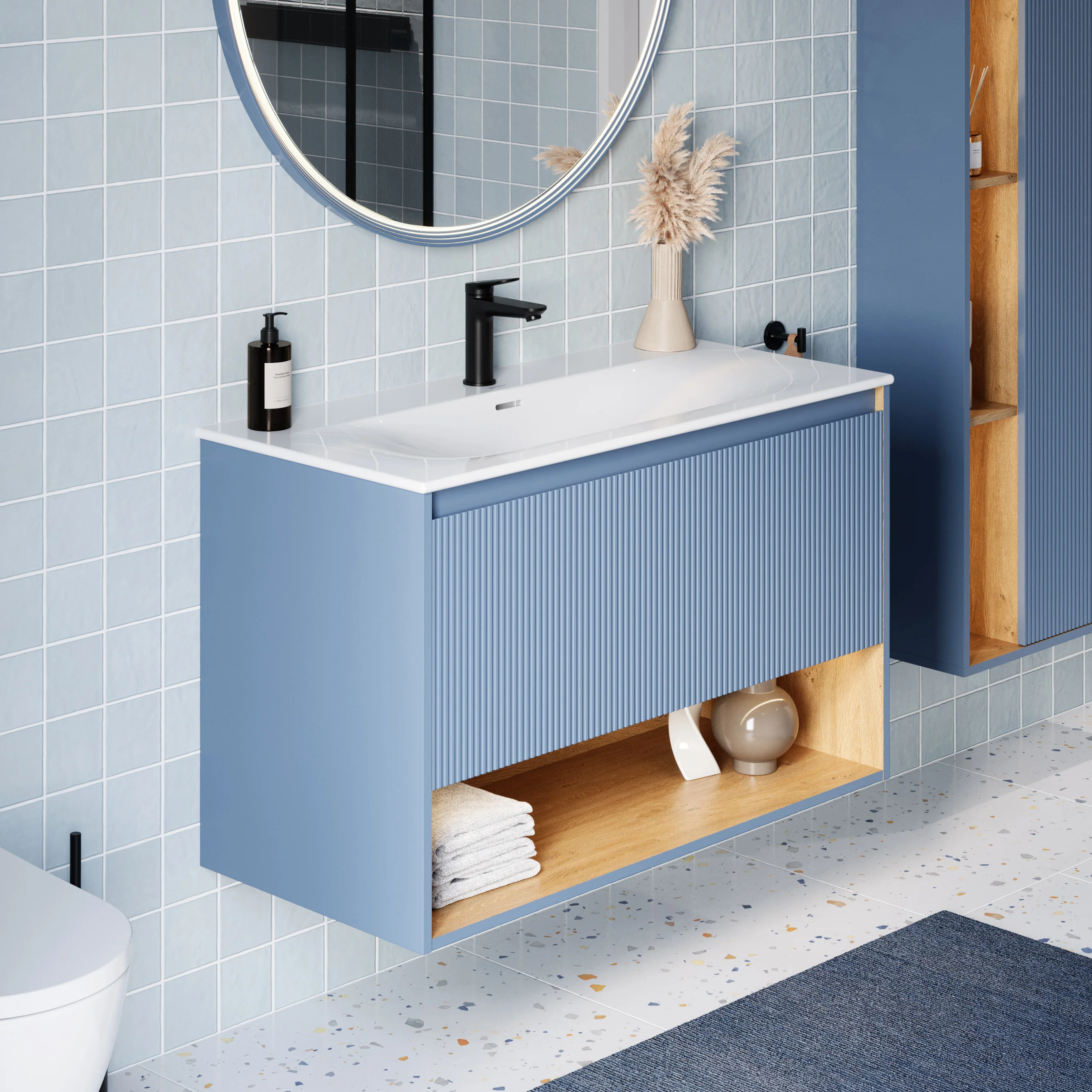Szafka podumywalkowa BELDIVO 100 cm z umywalką ceramiczną Duravit - Image 9
