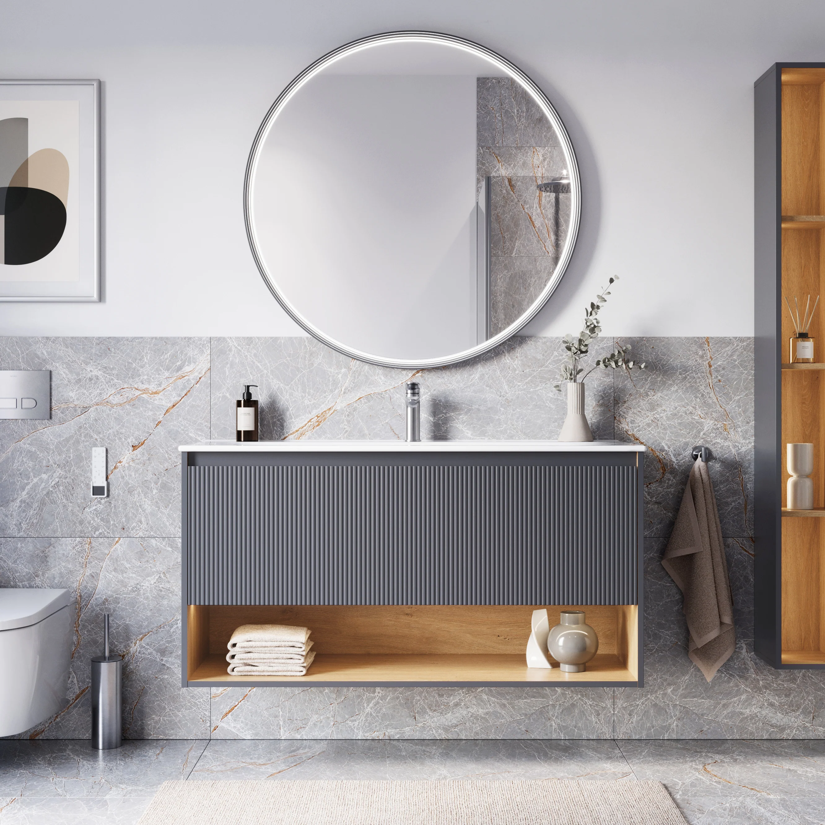 Szafka podumywalkowa BELDIVO 120 cm z umywalką ceramiczną Duravit - Image 2
